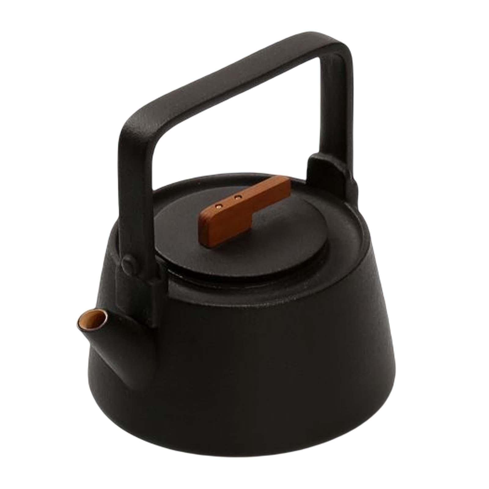 Fenteer Modern Japanese Style Teapot - Stainless Steel Travel Coffee Pot for Camping, Hiking & Outdoor Kitchen Use - Black