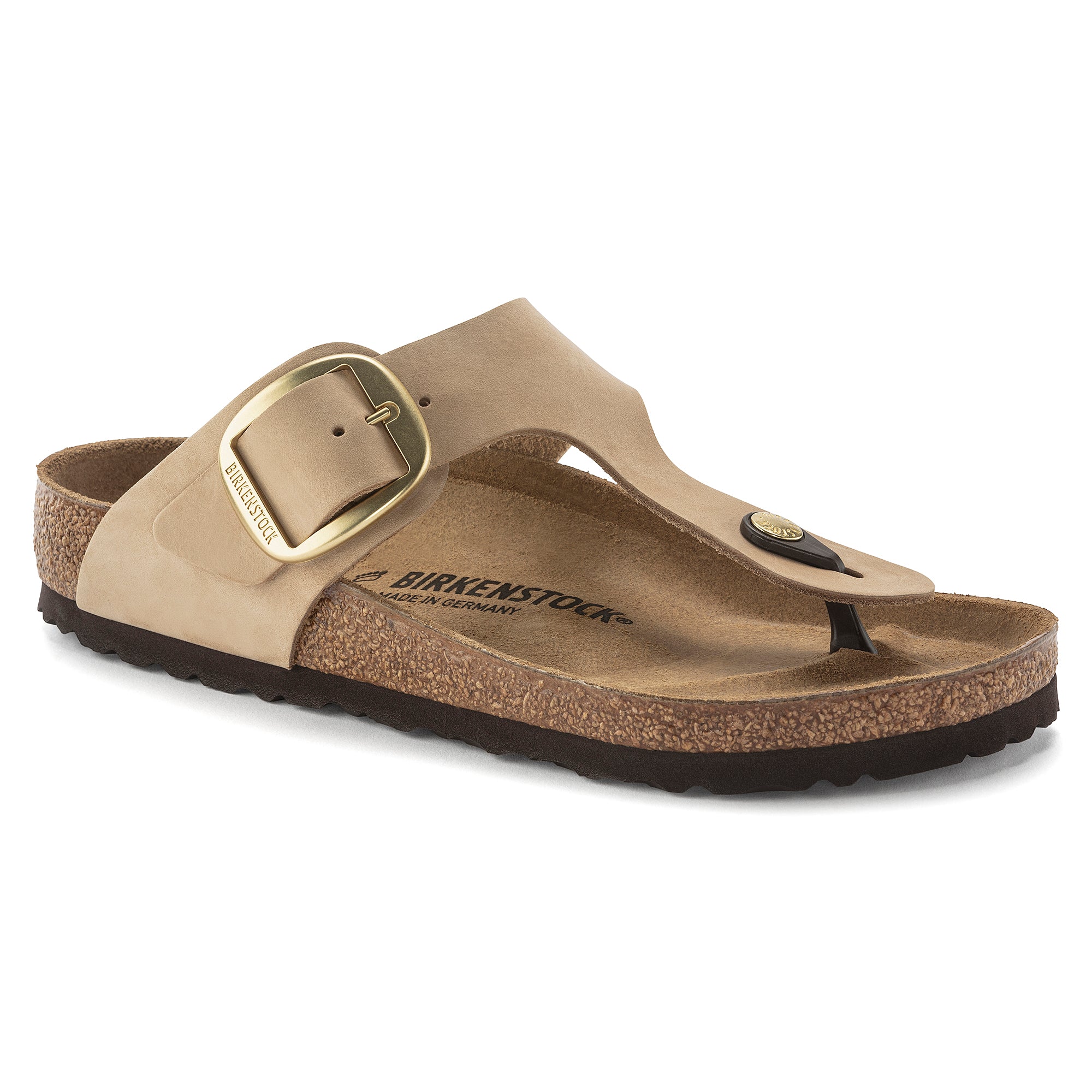 Birkenstock Gizeh Big Buckle Sandals - Women's Nubuck Leather Comfort Sandals in Sandcastle | Perfect for Summer, Beach, and Casual Outfits