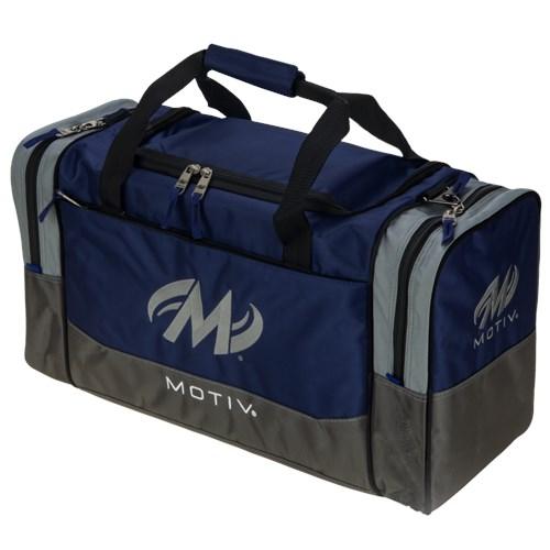 Motiv Shock Double Tote Navy Bowling Bag - Premium 2-Ball Bowling Tote with Reinforced Handles - Perfect for League Play & Tournament Travel