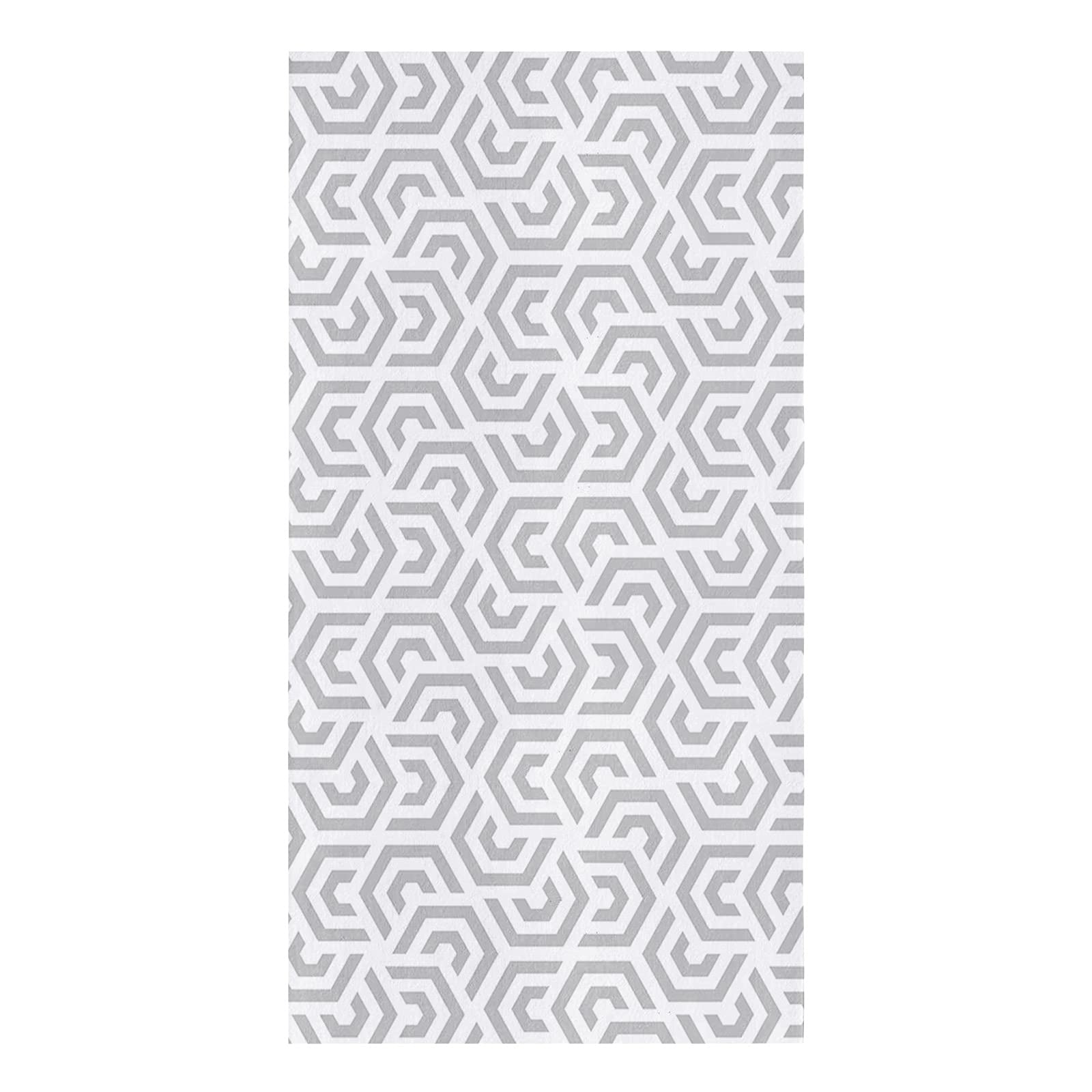 4-Pack Microfiber Kitchen Towels - Soft Absorbent Dish Cloths with Grey & White Hexagon Pattern (18
