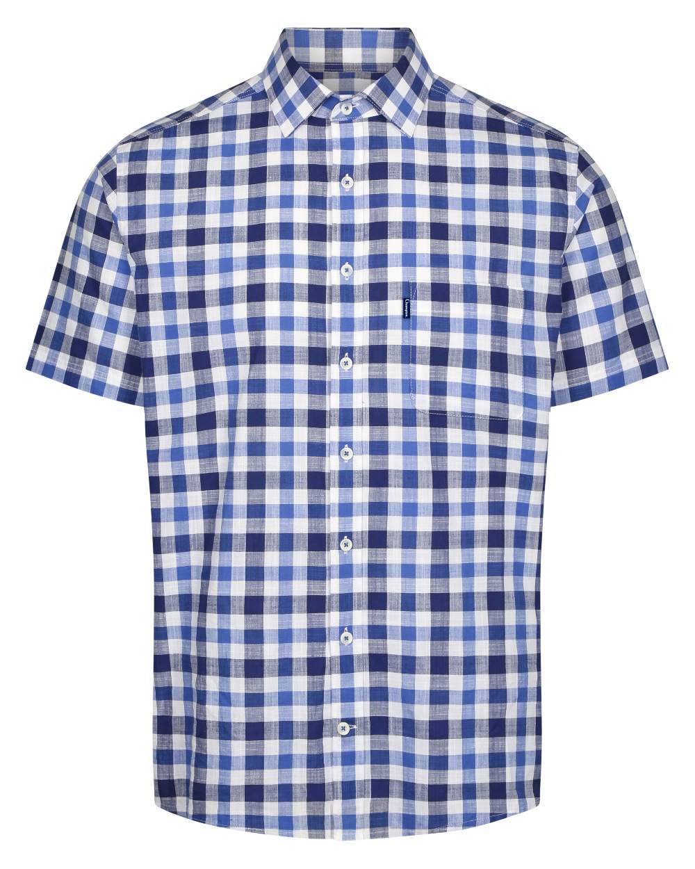 Champion Holkham Men's Short Sleeve Casual Shirt - Breathable Cotton, Slim Fit, Button Down Collar for Work, Travel & Outdoor Activities