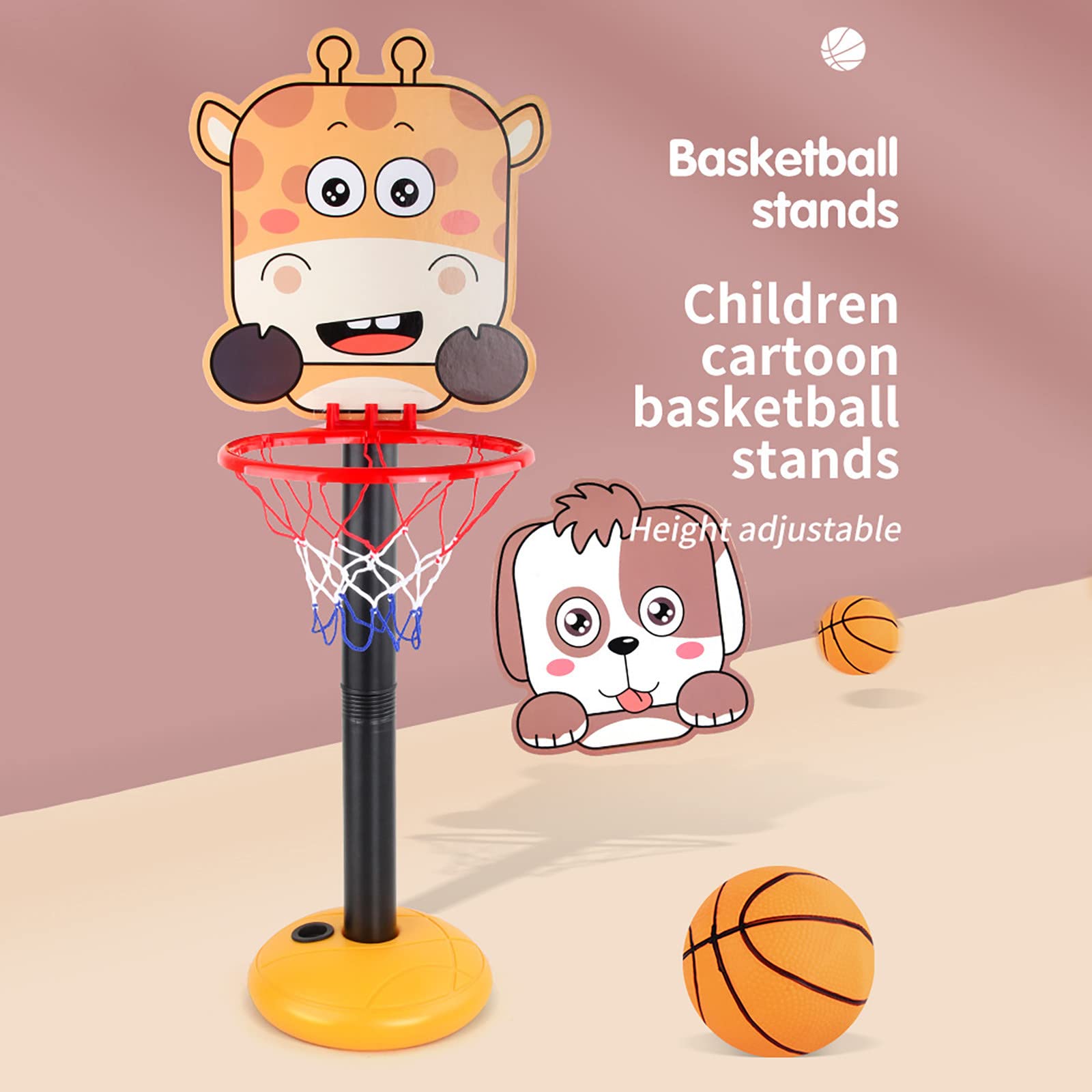 **Kuhxz Adjustable Kids Basketball Hoop Set - Indoor & Outdoor Basketball Stand for Boys & Girls Ages 2-8 - 4 Height Levels - Perfect for Playroom, Backyard, or Birthday Gifts**