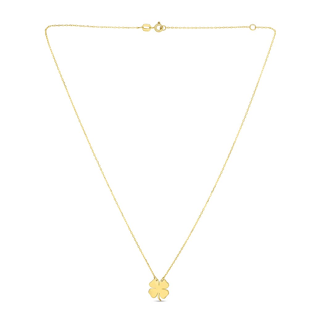 14K Yellow Gold Polished Necklace with Spring Ring Clasp - 18 Inch Dainty Chain for Women | Perfect for Everyday Wear, Gift Giving & Special Occasions