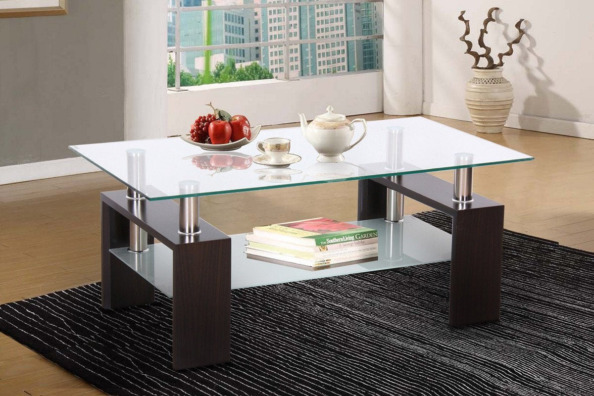 Modern Glass Top Coffee Table - Stylish & Durable Living Room Centerpiece for Home Decor, Office, or Lounge Areas