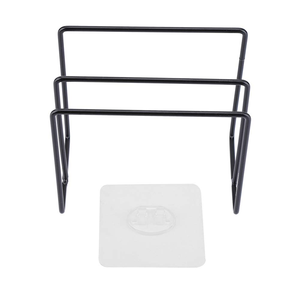 Stainless Steel Wall-Mounted Self-Adhesive Chopping Board Rack - 3-Tier Space Saving Kitchen Organizer for Cutting Boards (Black) | Perfect for Small Kitchens, Restaurants & Food Prep Stations