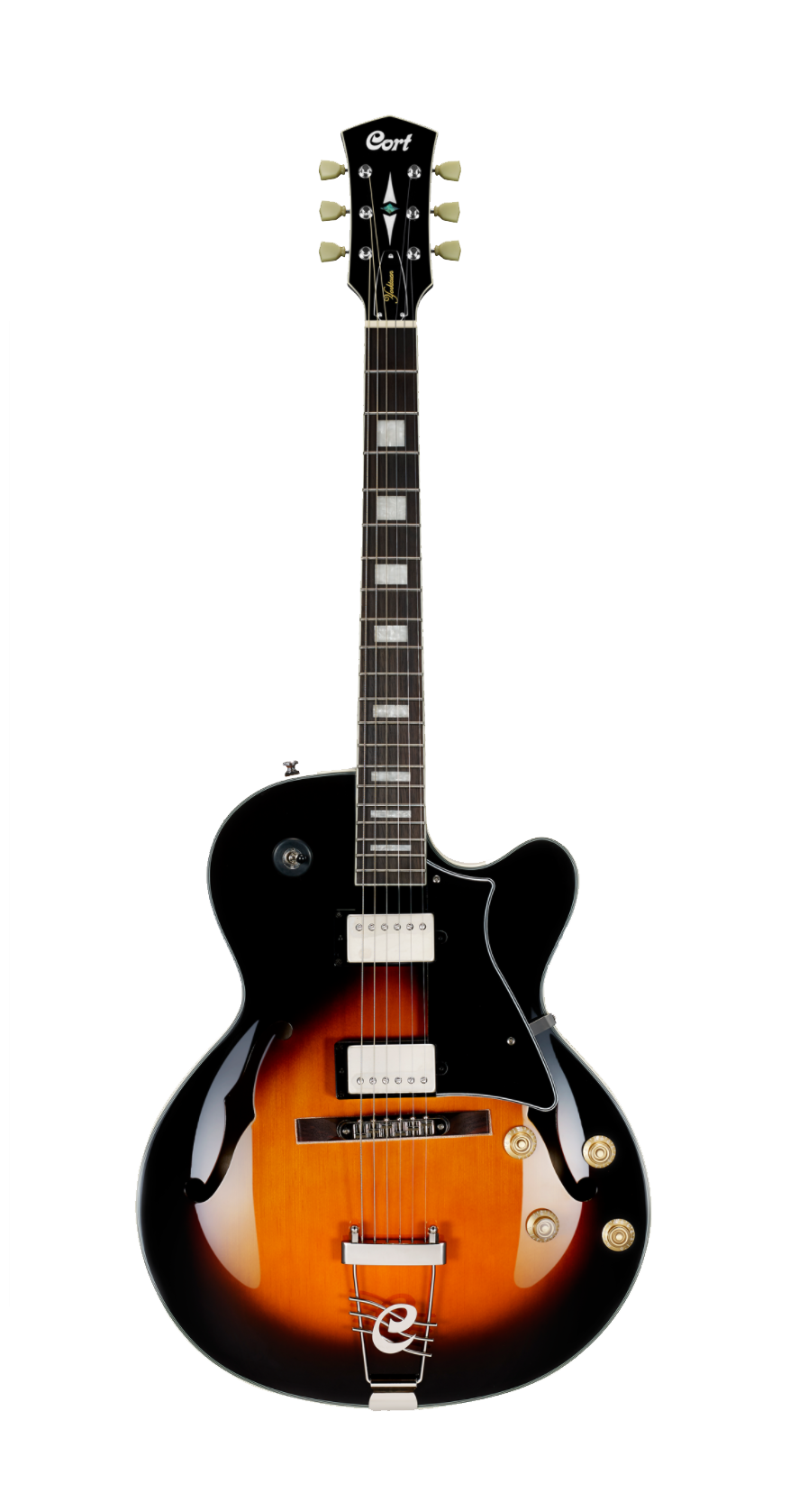 Cort YORKTOWN TAB Semi-Acoustic Jazz Guitar - Tobacco Burst Finish with Gig Bag | Perfect for Jazz Performances, Studio Recording & Live Shows