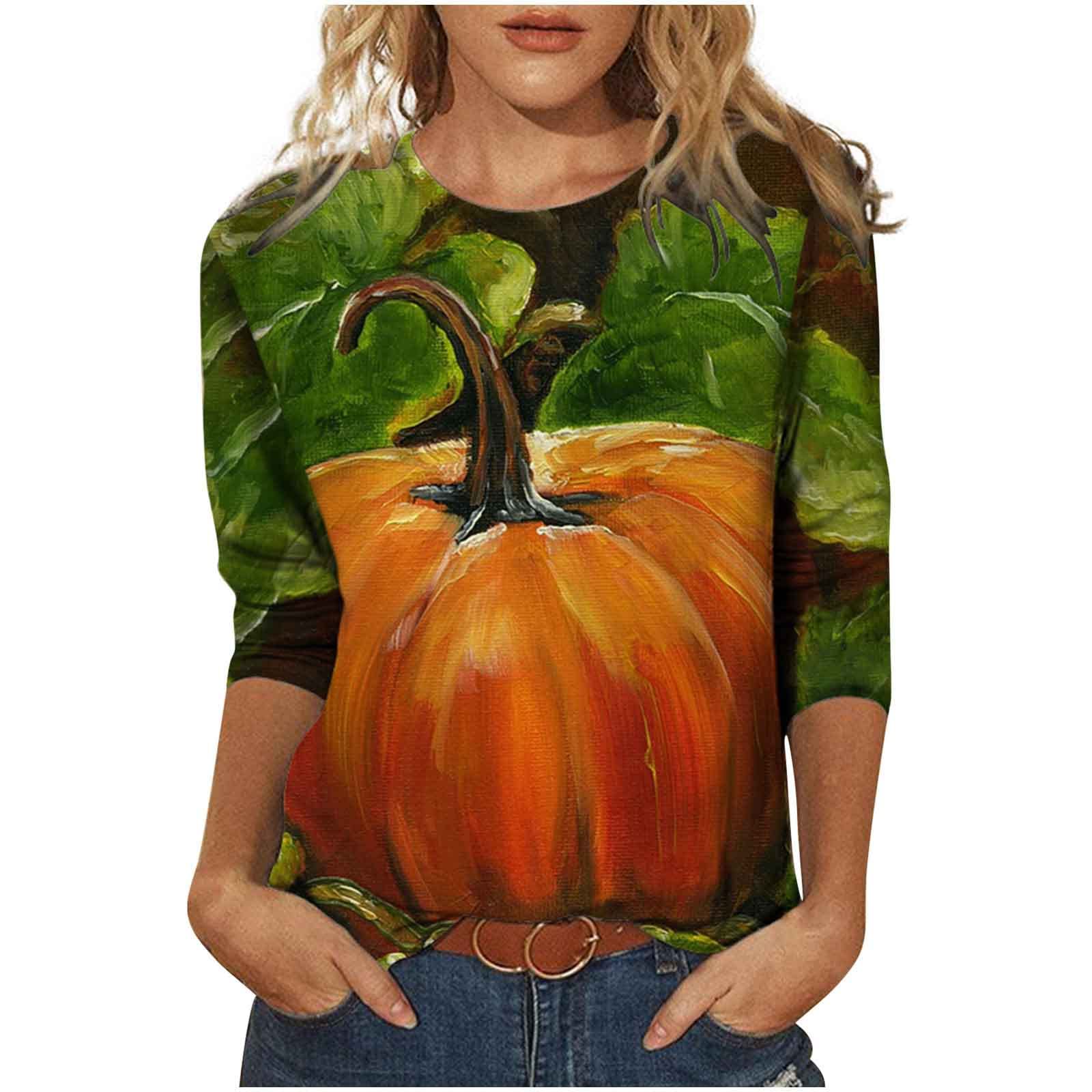 Funny Halloween Shirt for Women - Long Sleeve Crewneck Graphic Tee with Cute Halloween Design | Perfect for Fall Parties, Costume Contests & Casual Wear