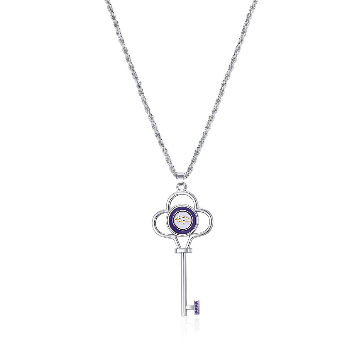 NFL Logo Key Necklace - Stylish Sports Fan Jewelry for Women & Girls | Perfect Birthday & Holiday Gift | Game Day Accessories & Everyday Fashion Jewelry