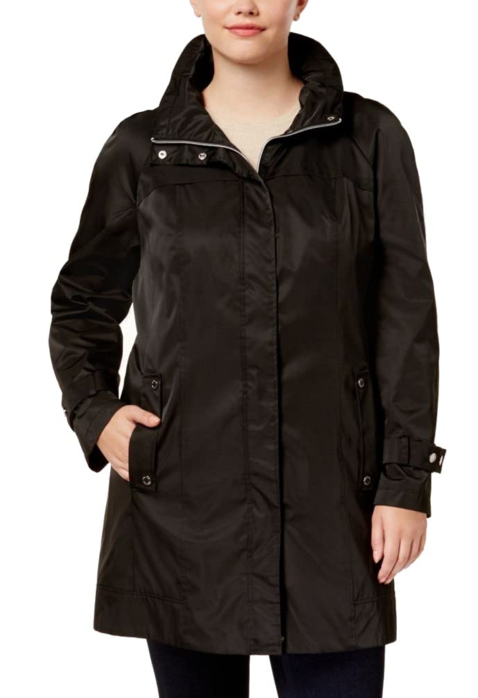Calvin Klein Women's Plus Size Lightweight Packable Anorak Jacket - Waterproof Windbreaker for Outdoor Hiking, Travel & Casual Wear