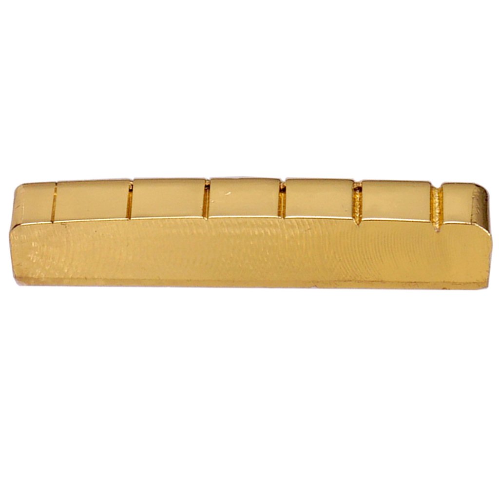 MonkeyJack 42mm Pre-Slotted Brass Nut Replacement for 6 String Electric & Acoustic Guitar - Perfect for Guitar Repair, Maintenance & Upgrades