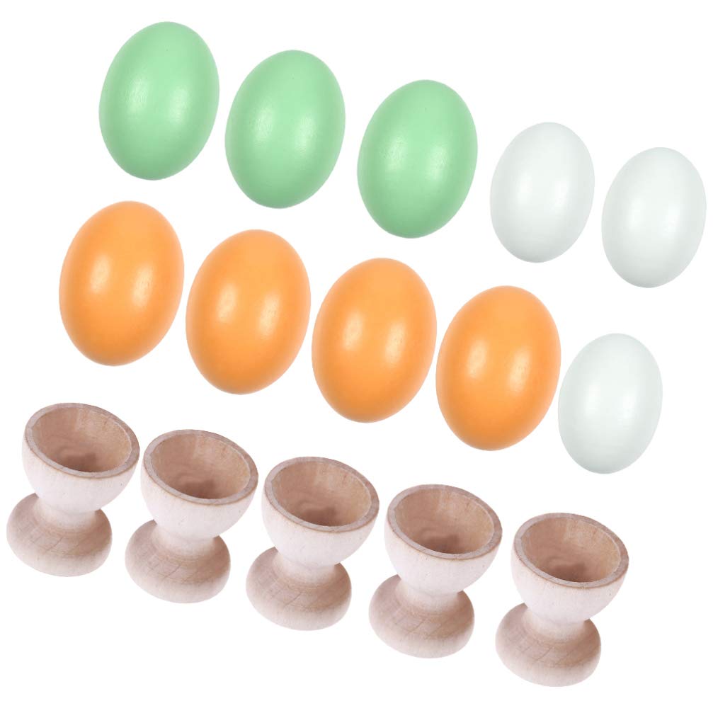 SOIMISS Easter Egg Painting Kit - 12 Plastic Easter Eggs, Wooden Egg Cups & DIY Craft Supplies for Kids - Perfect for Easter Basket Stuffers, Holiday Decorations & Family Art Projects