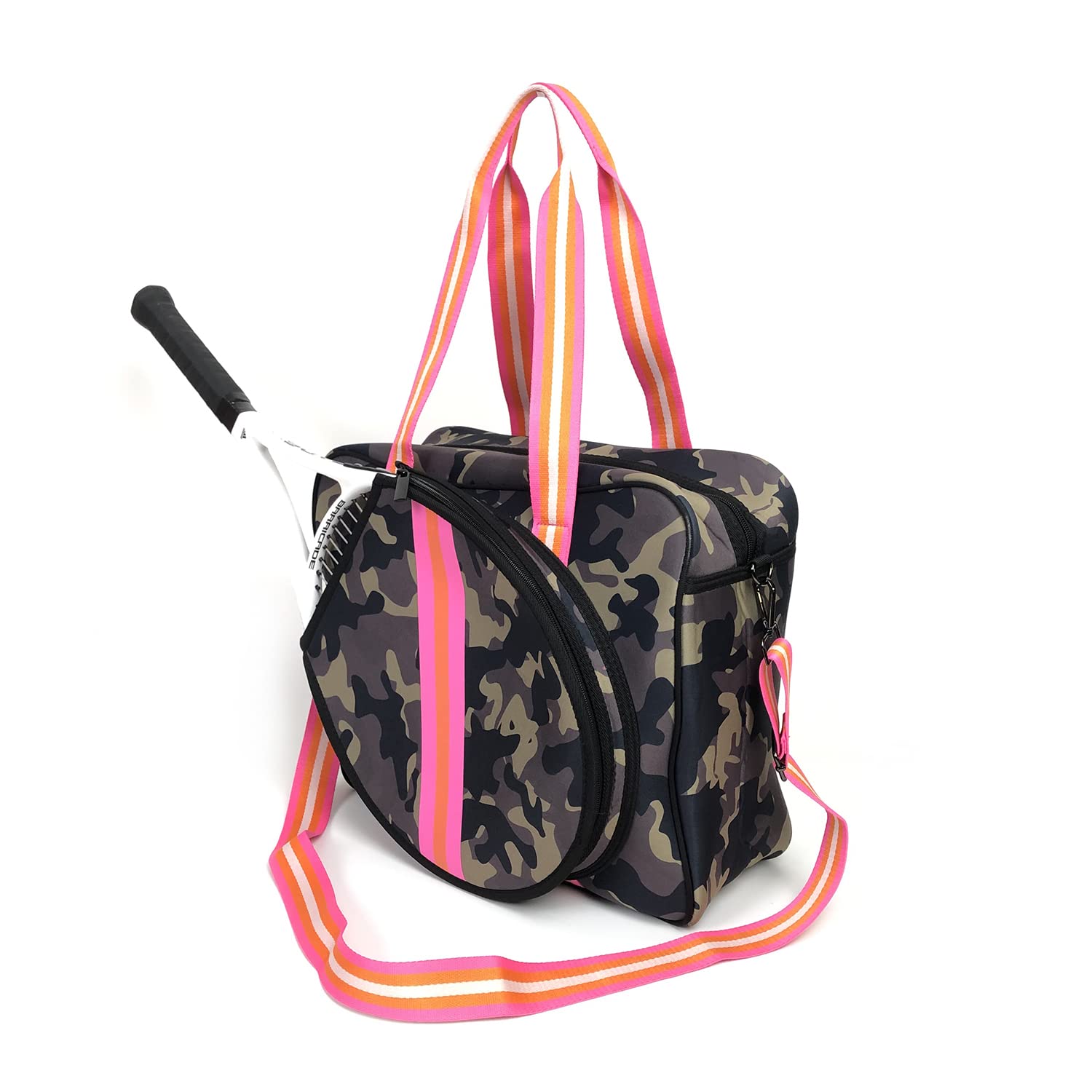 **Premium Tennis & Pickleball Tote Bag with Zipper & Adjustable Shoulder Strap – Large Sports Bag for Tennis Rackets, Badminton Racquets & Gear – Perfect for Women & Men – Ideal for Court, Gym & Travel**