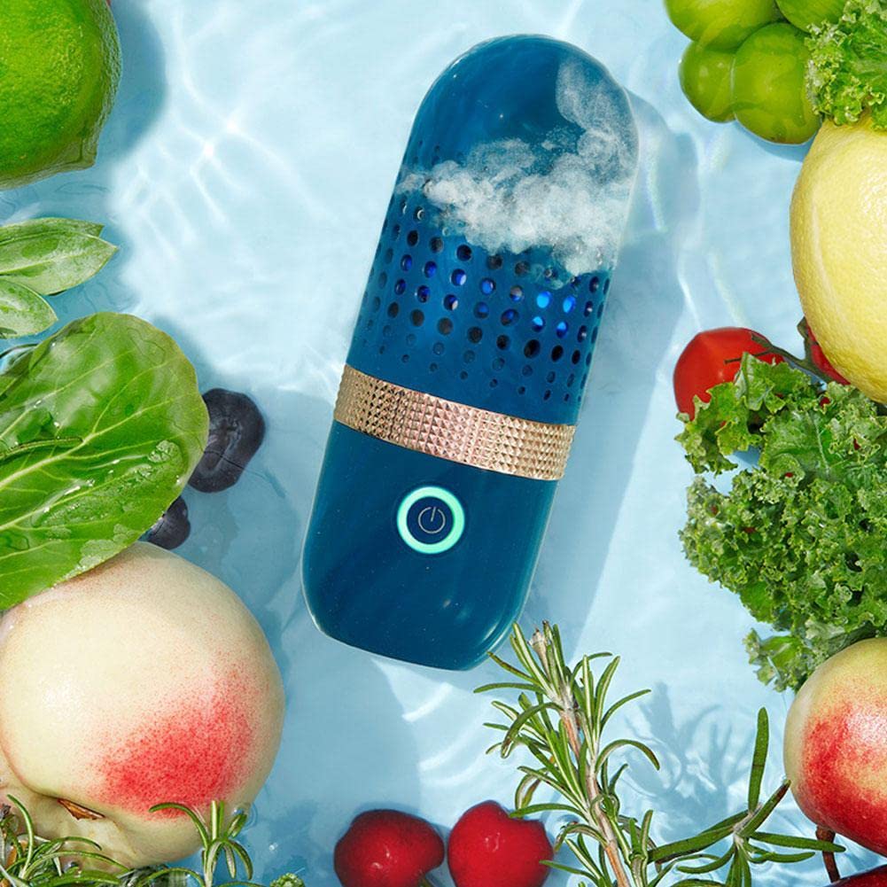 Portable Ultrasonic Fruit and Vegetable Washing Machine - 4400mAh USB Wireless Food Cleaner, Capsule-Shaped Automatic Household Kitchen Appliance for Fresh Produce Cleaning (Ideal for Home, Camping & Travel)