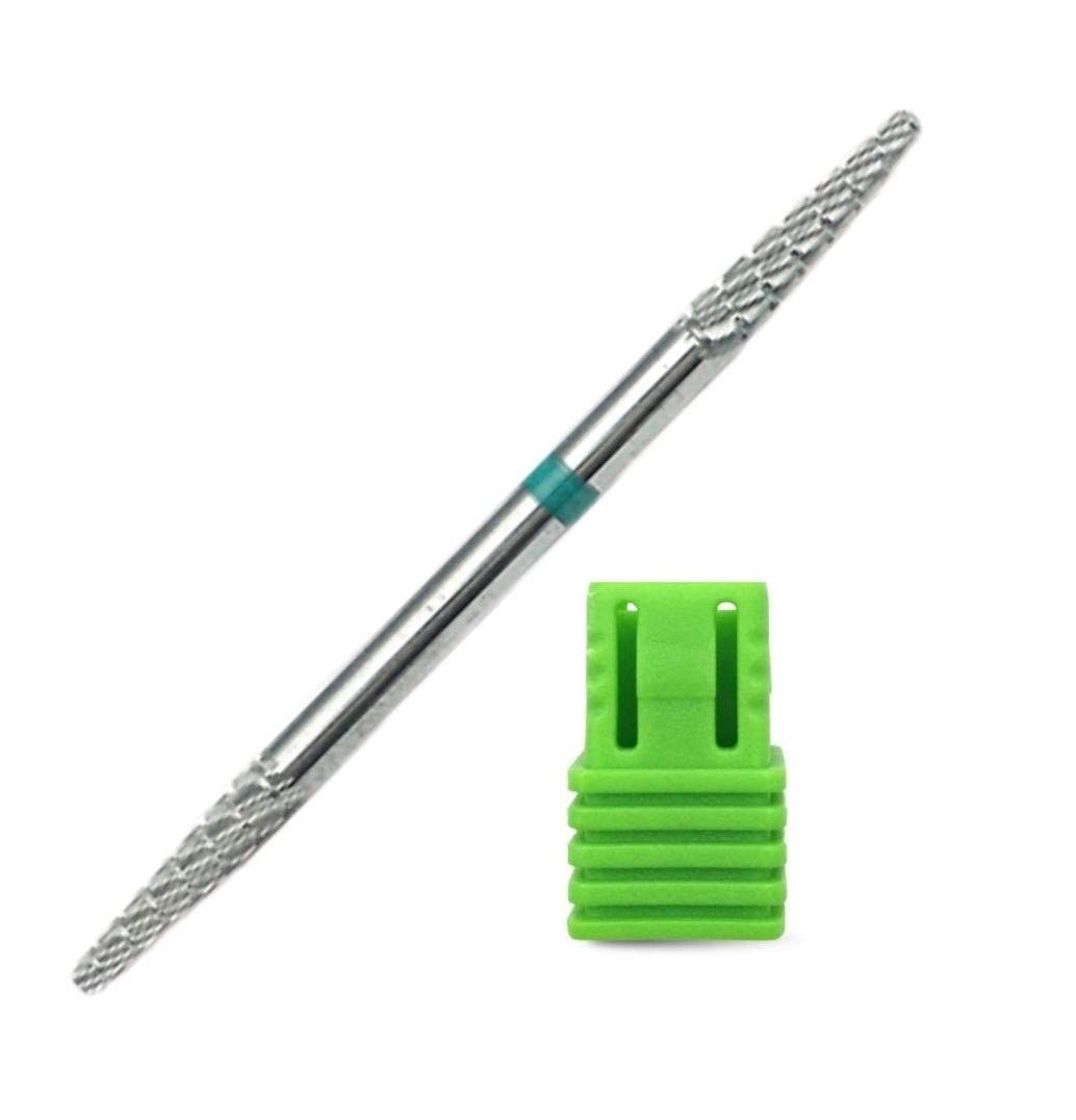 Natury Nails 2-in-1 Tungsten Carbide Drill Bit for Nail Lathe - Double Tip Manicure & Pedicure Tool for Acrylic & Gel Nails - Coarse Grain Rotary Drill Bit - Perfect for Salon Professionals & Home Nail Care