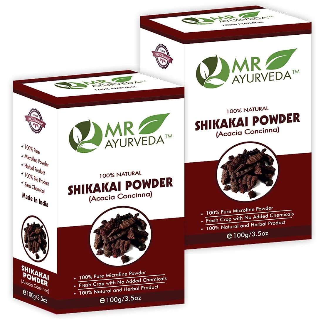 MR Ayurveda 100% Natural Organic Shikakai Powder for Hair & Face Care - Chemical-Free Herbal Treatment (200g x 2) | Promotes Hair Growth & Skin Glow | Perfect for DIY Ayurvedic Beauty Routines