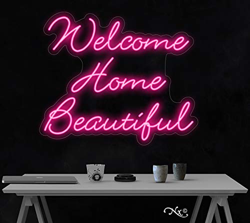 Custom Welcome Home LED Neon Sign - USA Made Wall Art for Living Room, Bedroom & Home Decor