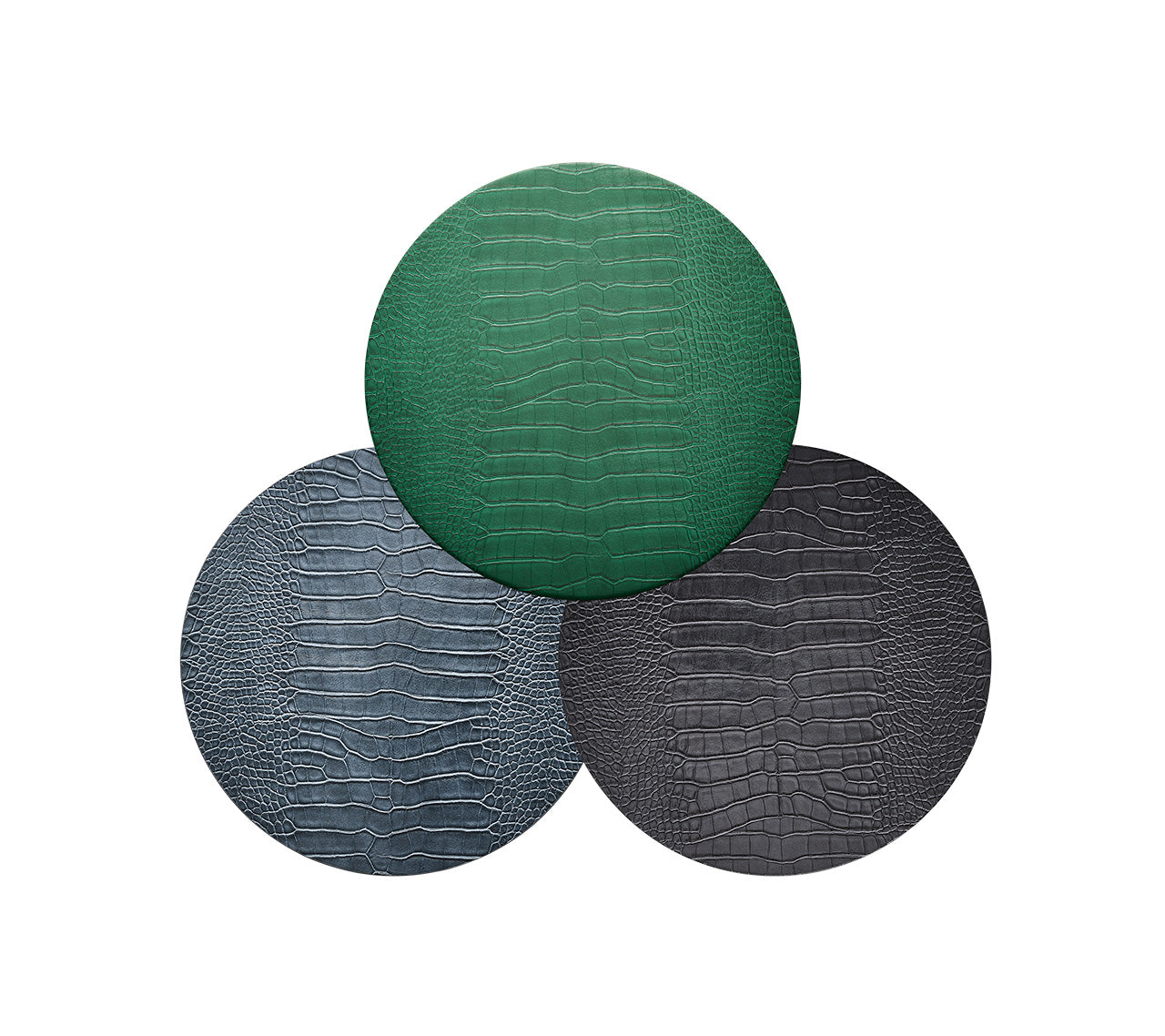 Premium Crocodile-Embossed Placemats Set of 4 - Elegant Dark Brown Table Mats for Dining, Kitchen, and Holiday Decor - Waterproof & Heat-Resistant for Everyday Use