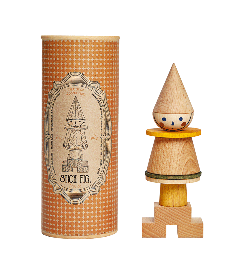 Wooden Stacking Toy Stick Fig No.01 - Educational Building Blocks for Kids | STEM Learning Toys for Toddlers | Creative Play for Preschool Classroom & Home Activities