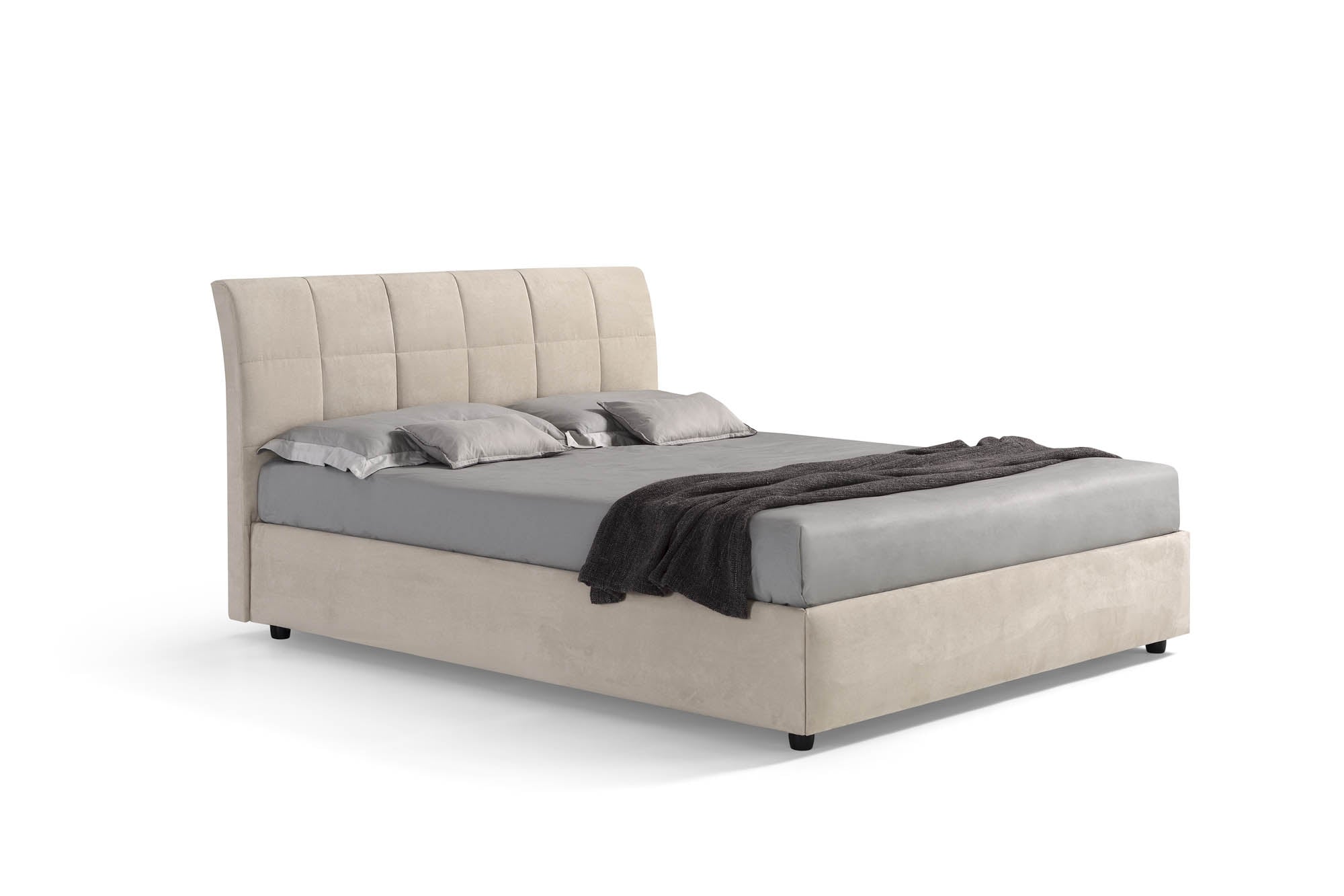 Novaluna Italy Berlino Bed - Premium Italian-Made Bed Frame for Modern Bedrooms | Perfect for Master Bedroom, Guest Room & Apartment