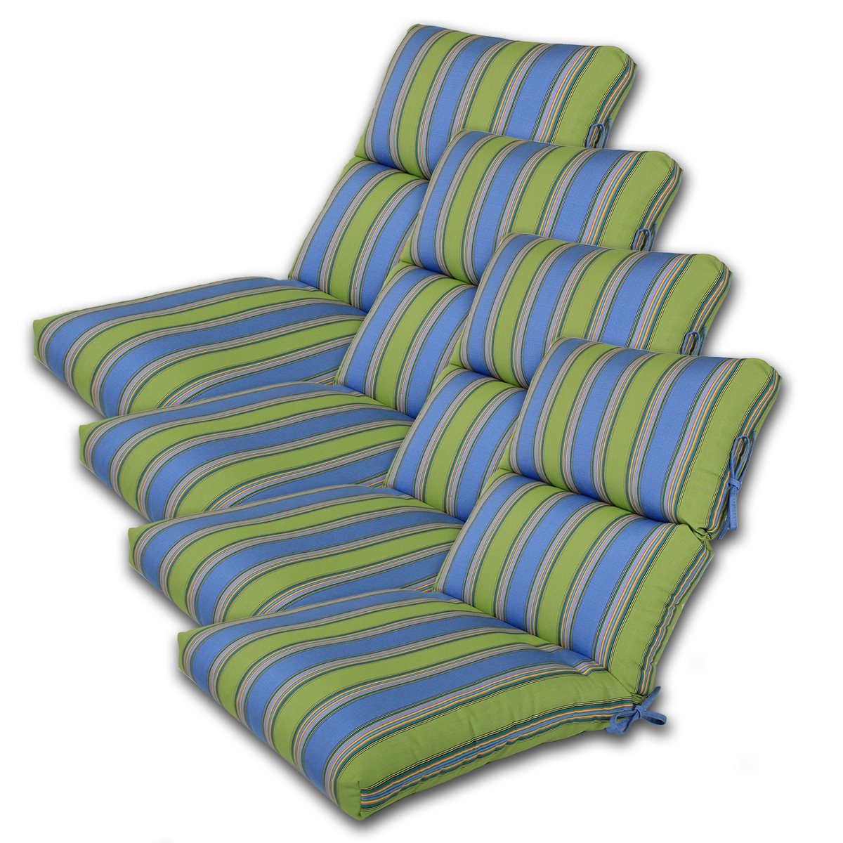 Sunbrella Outdoor Chair Cushions Set of 4 - 22x44 Inches Waterproof Patio Cushions with Hinge at 24