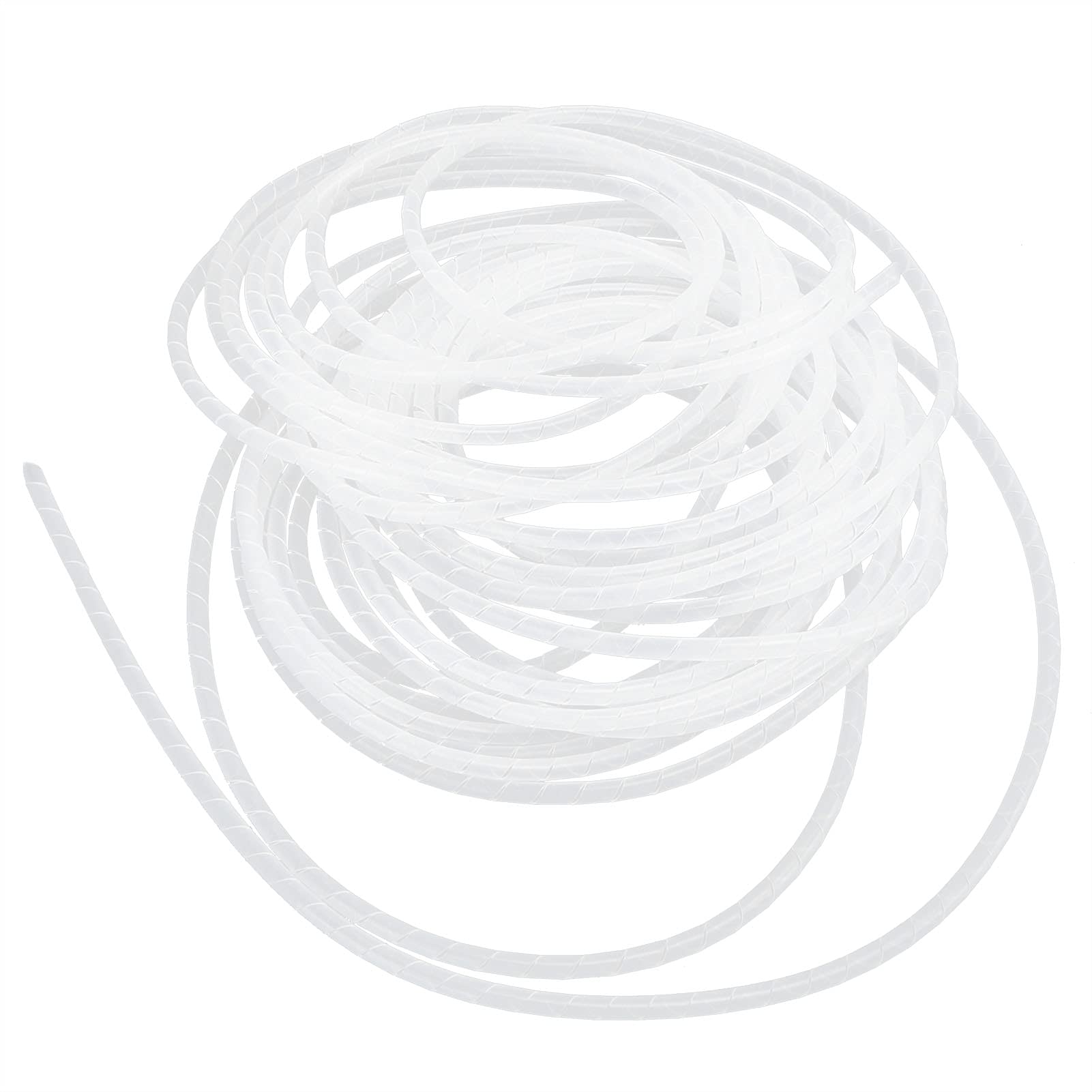 Shanrya Spiral Wire Wrap Cable - PVC Flexible Spiral Cable Sleeve for Wire Management (20mm Diameter, 2.5m Length) - Perfect for Computer Room, Workshop, Home & Office Organization