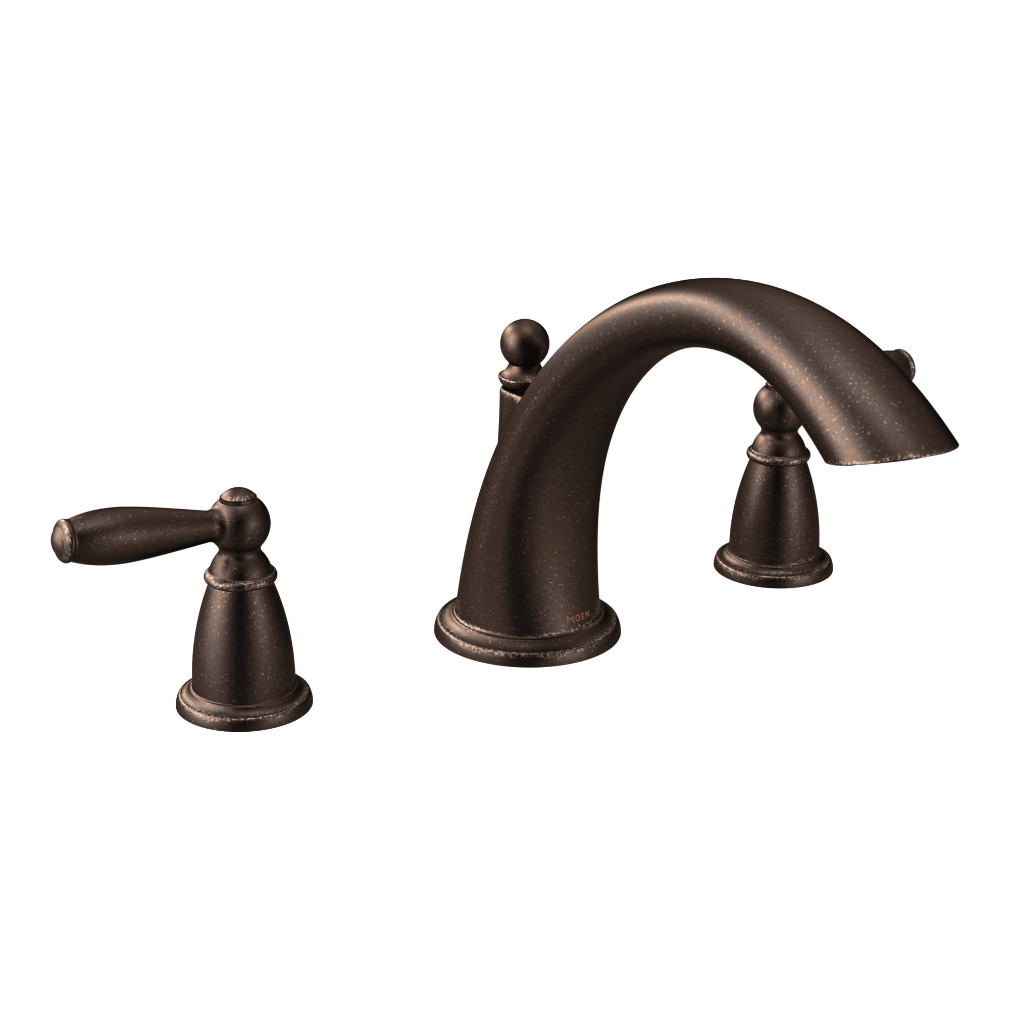 Moen Brantford Oil Rubbed Bronze 2-Handle Deck Mount Roman Tub Faucet Trim Kit with Valve - Elegant Bathroom Fixture for Spa-Like Relaxation