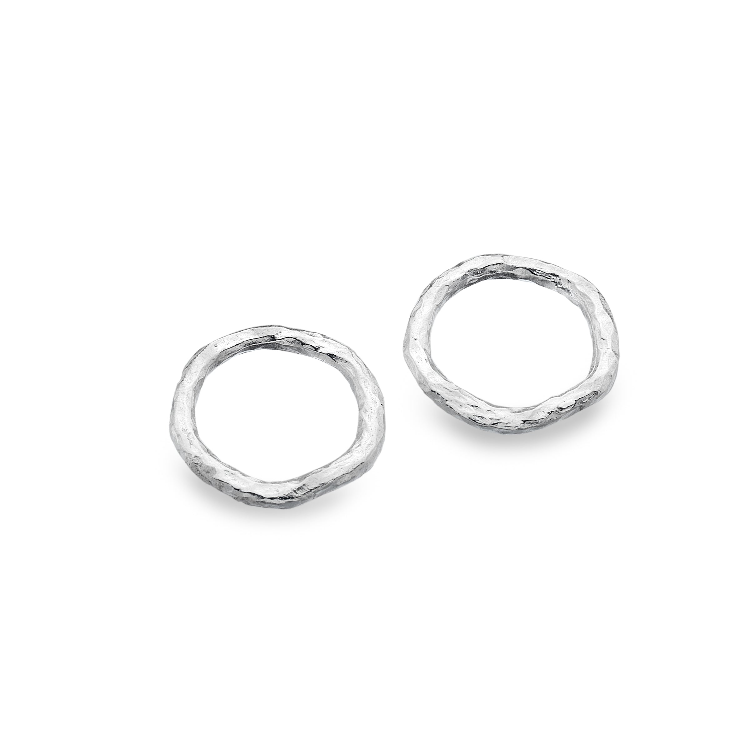 Sterling Silver Textured Hoop Stud Earrings for Women - Trendy Boho Chic Jewelry for Everyday Wear & Special Occasions