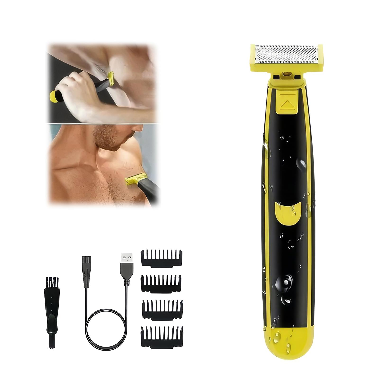 **Rechargeable Wet & Dry Electric Shaver for Men - Fast Shaving with Powerful Motor, Non-Slip Grip & Durable Design - Includes Electric Shaver Cleaner (Model #6) - Perfect for Travel, Gym & Daily Grooming**