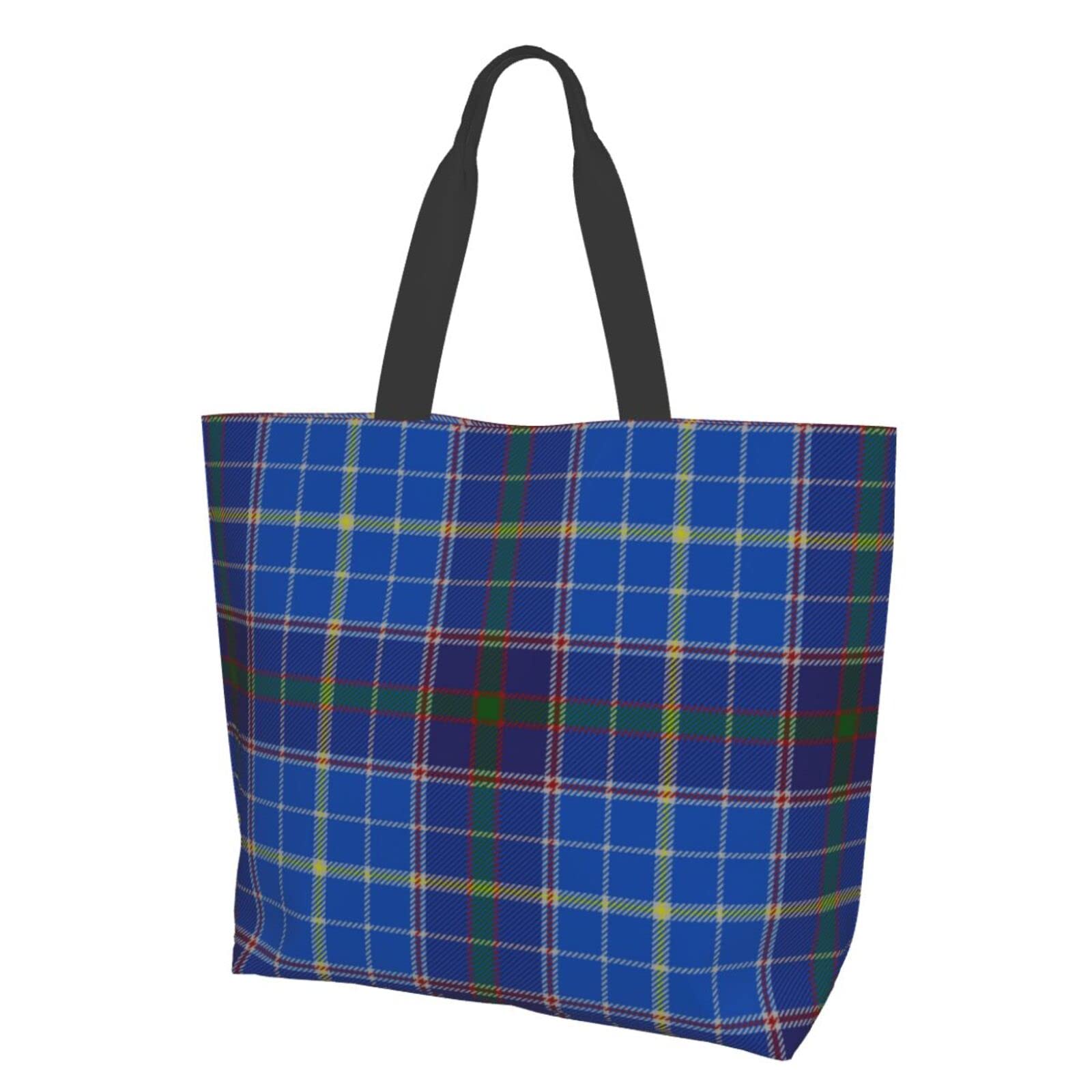 Fraser Hunting Tartan Tote Bag - Women's Large Reusable Grocery Bag for Travel & Shopping
