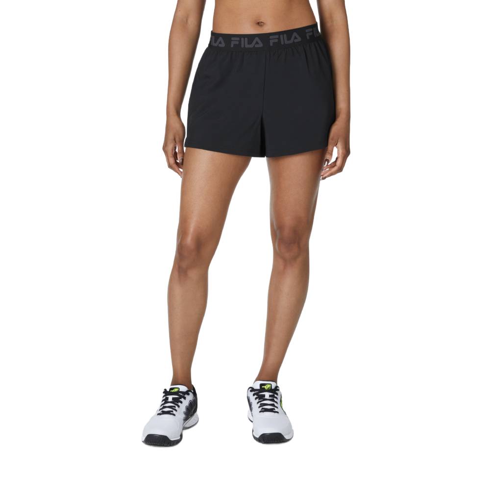 Fila Women's Essential Woven Athletic Shorts - Black | Comfortable Workout & Running Shorts for Women | Perfect for Gym, Yoga & Casual Wear