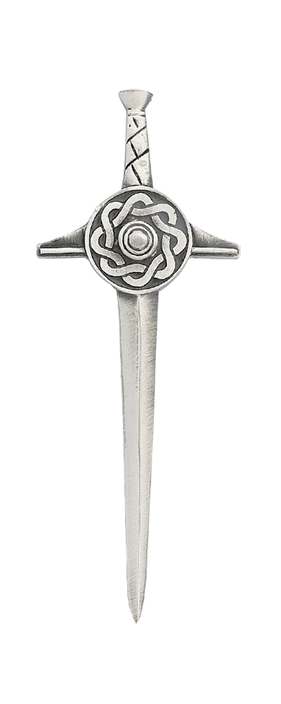 Celtic Sword Kilt Pin KP31 - Stainless Steel Scottish Kilt Accessory for Men | Perfect for Highland Dress, Weddings & Celtic Events