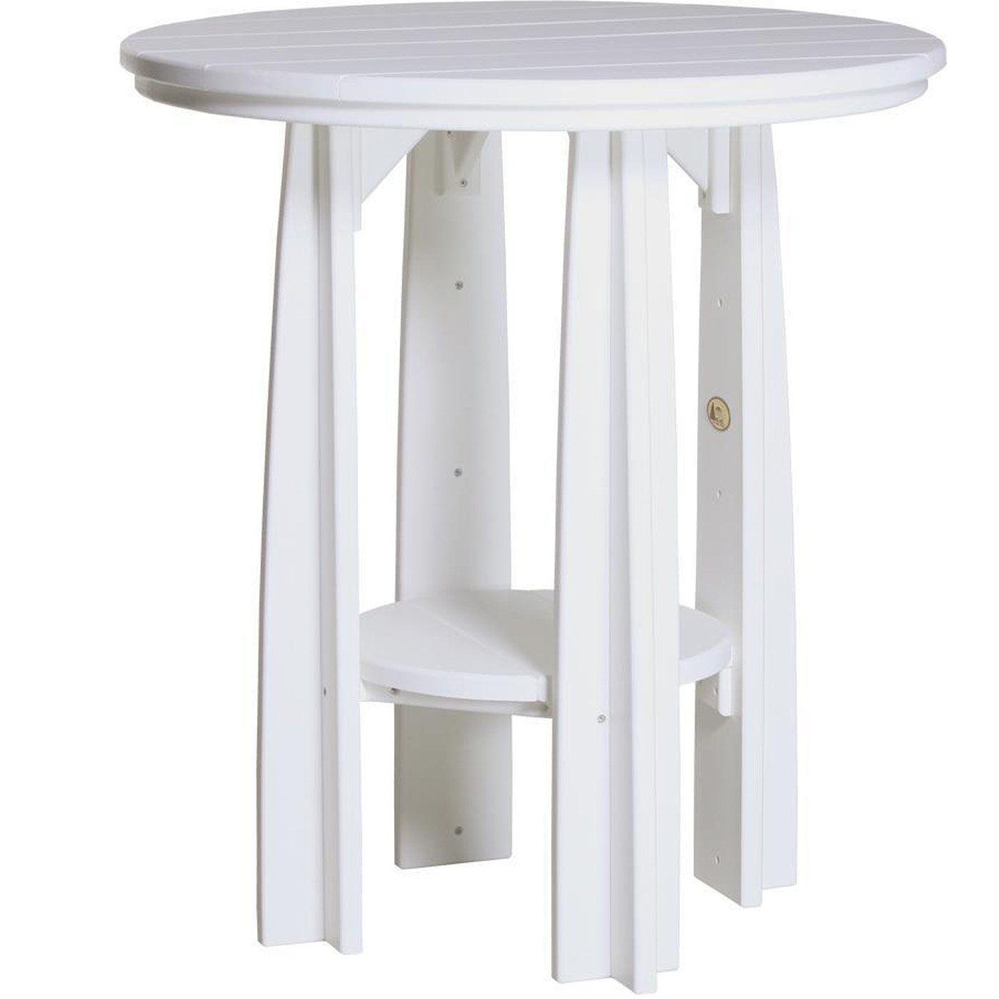 LuxCraft 36-inch White Recycled Plastic Outdoor Balcony Table - Durable & Eco-Friendly Bistro Set for Small Spaces, Patio, Garden or Apartment Decor