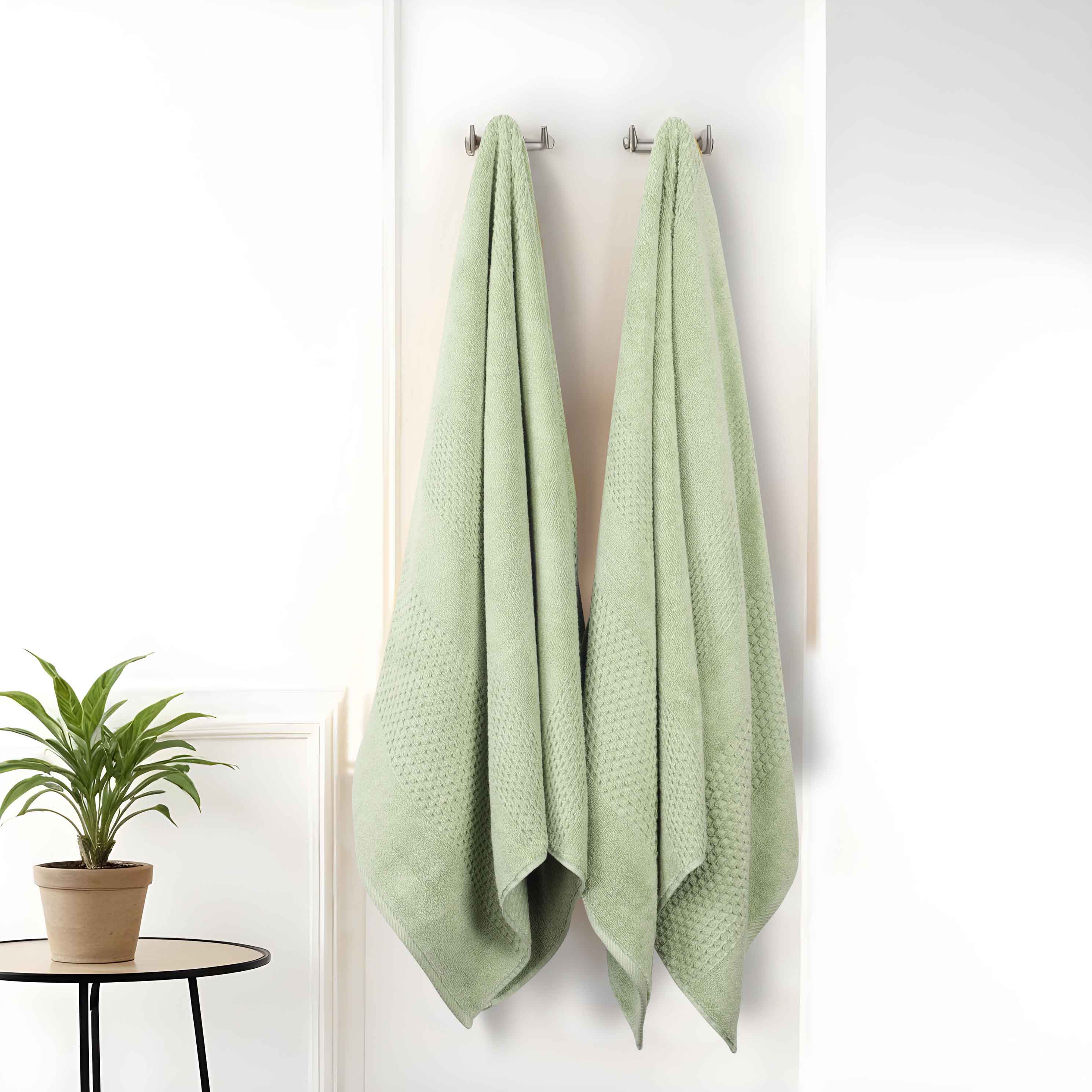 Playa Zero Twist Cotton Solid Waffle Textured Bath Sheets - Ultra Soft & Absorbent Set of 2 | Luxury Spa & Bathroom Essentials for Hotels & Home Use
