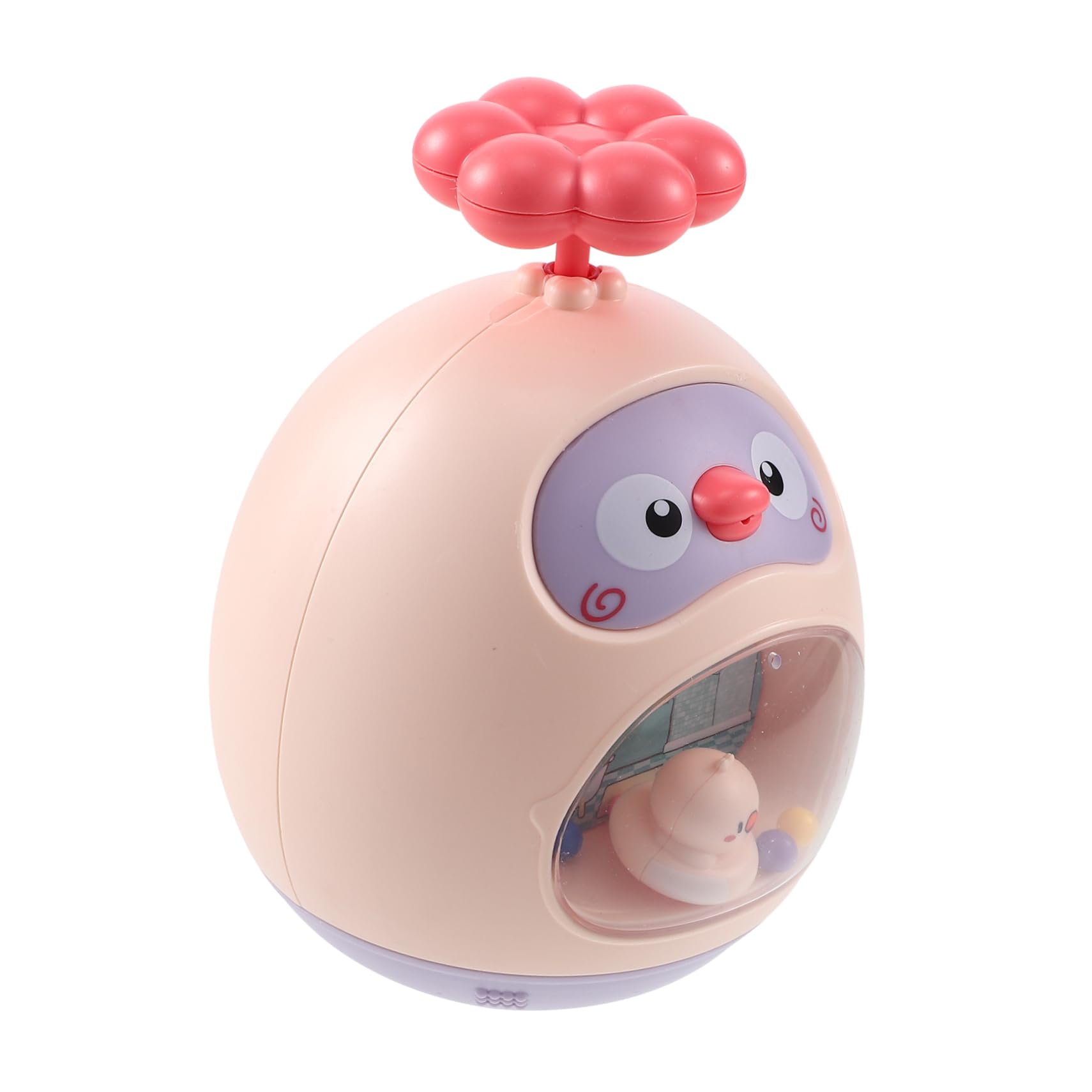 BrightFufu Tumbler Toy - Cute Animal Shower & Bath Toys for Kids, Fun Bathtub Water Play, Non-Toxic ABS Plastic, Pink - Perfect for Toddler Bath Time & Sensory Play