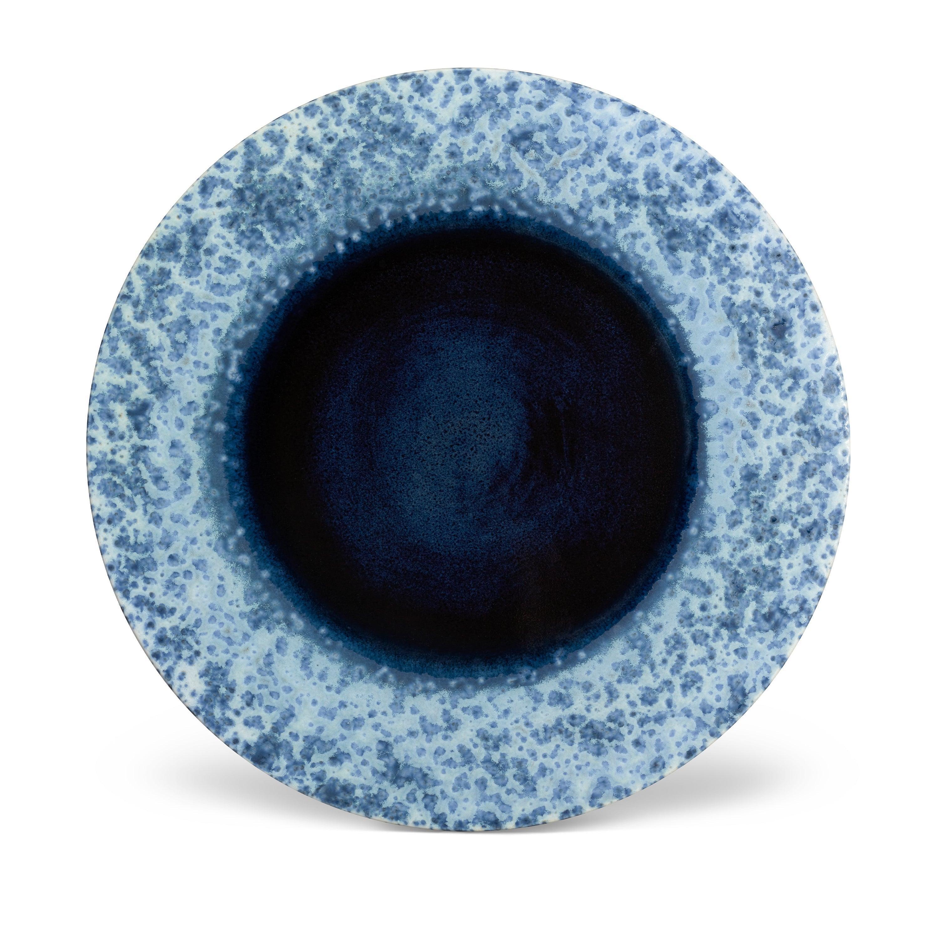 Handmade Terra Cotta Platter & Charger Plate - Natural Indigo Blue - Perfect for Farmhouse Dining, Charcuterie Boards & Boho Table Decor