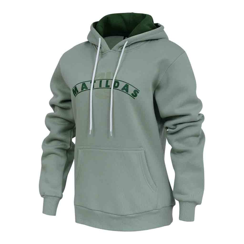 Matildas Women's Pistachio Green Arch Hoodie - Soft Fleece Pullover for Casual Wear, Gym, and Outdoor Activities
