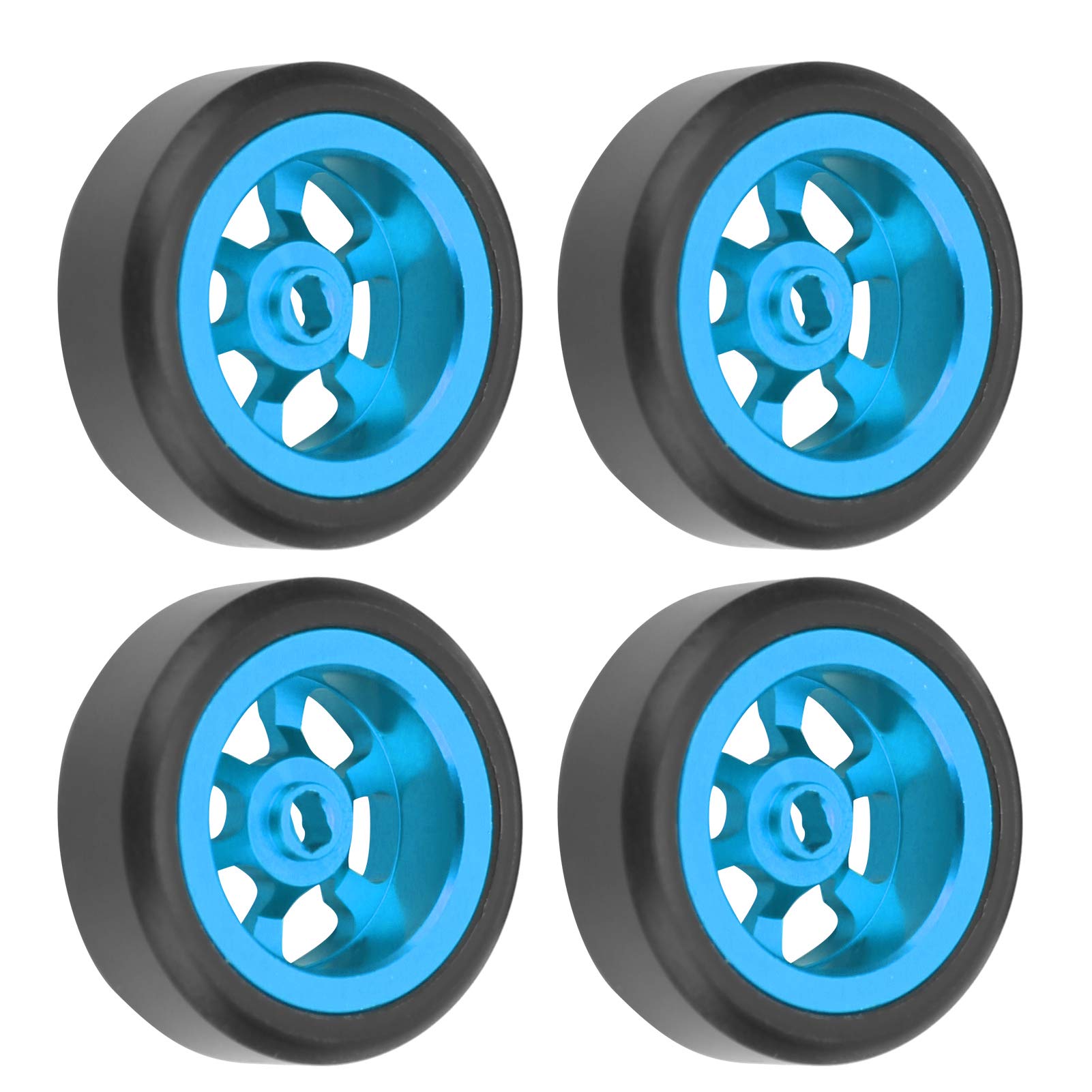 High-Performance RC Drift Car Tires & Wheels Set - Durable High Wear Resistance for Wltoys K969 1/28 Scale RC Cars (Blue) - Perfect for Competitive Drifting and Indoor RC Racing