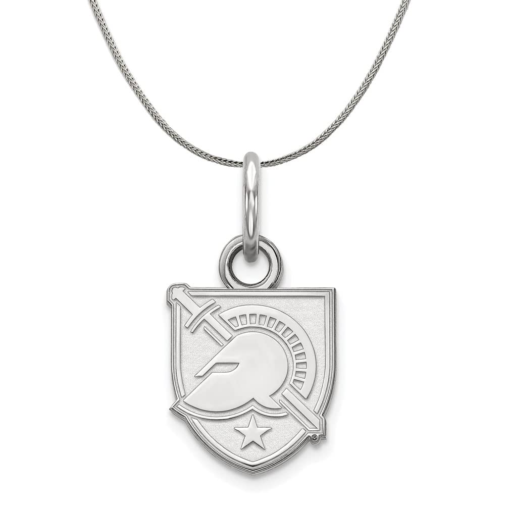 Sterling Silver Military Shield Necklace - Black Bow Jewelry for Graduation & Formal Events