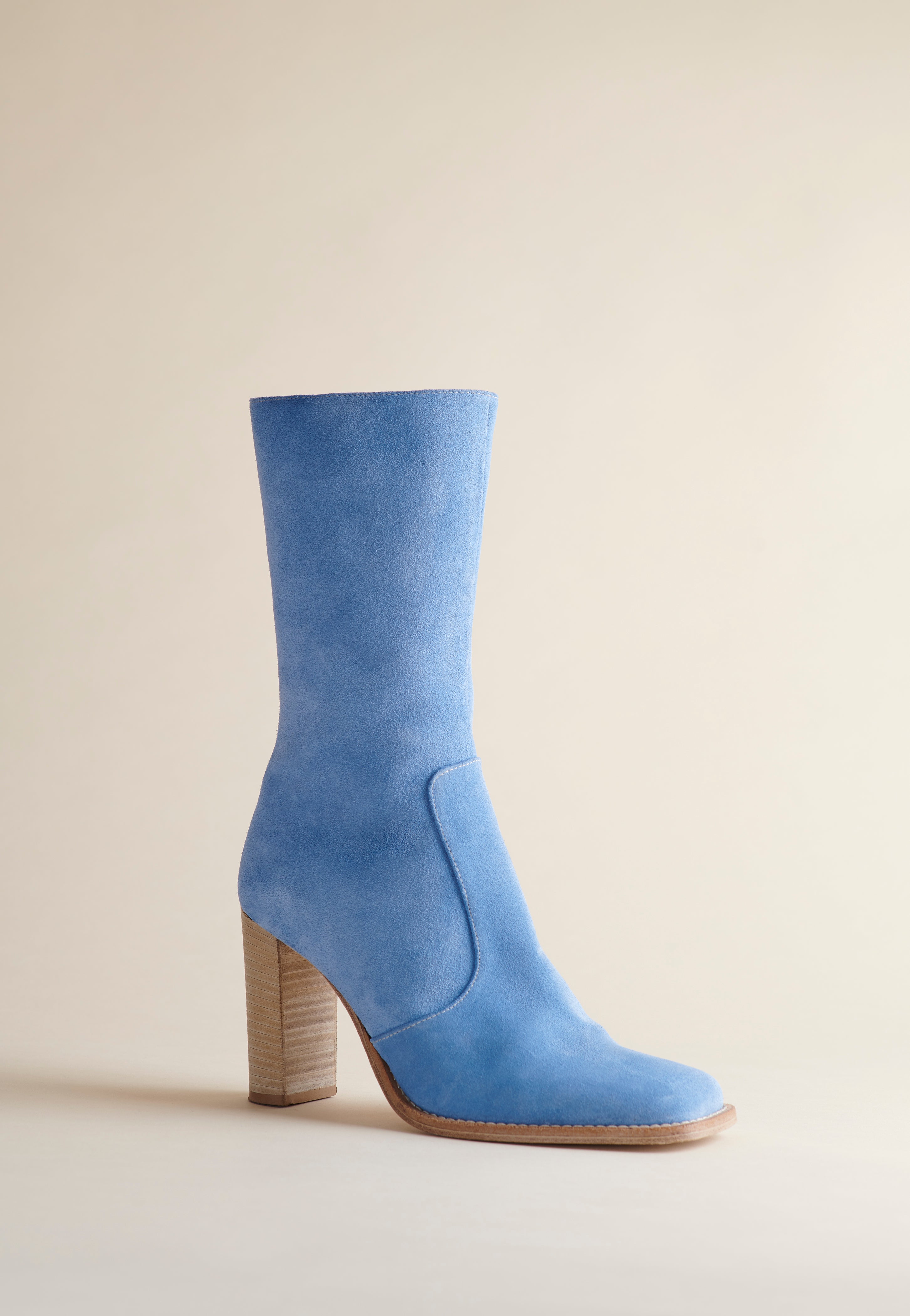 Lauryn Boot in Blue Suede - Women's Fashion Ankle Boots for Casual Wear & Outdoor Activities