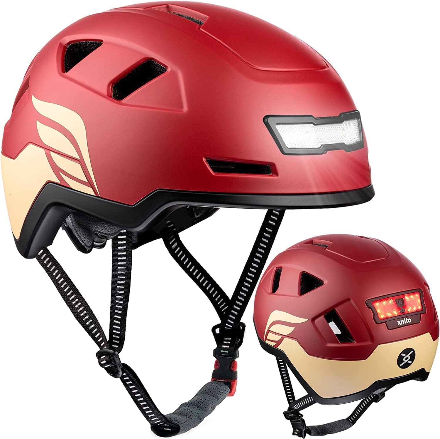 XNITO LED Bike Helmet for Adults - CPSC & NTA-8776 Certified Safety Cycling Helmet for Men & Women - Perfect for E-Bikes, Scooters, Onewheel, Commuting, Mountain Biking, MTB & BMX - Ideal for Night Riding and Urban Cycling Adventures