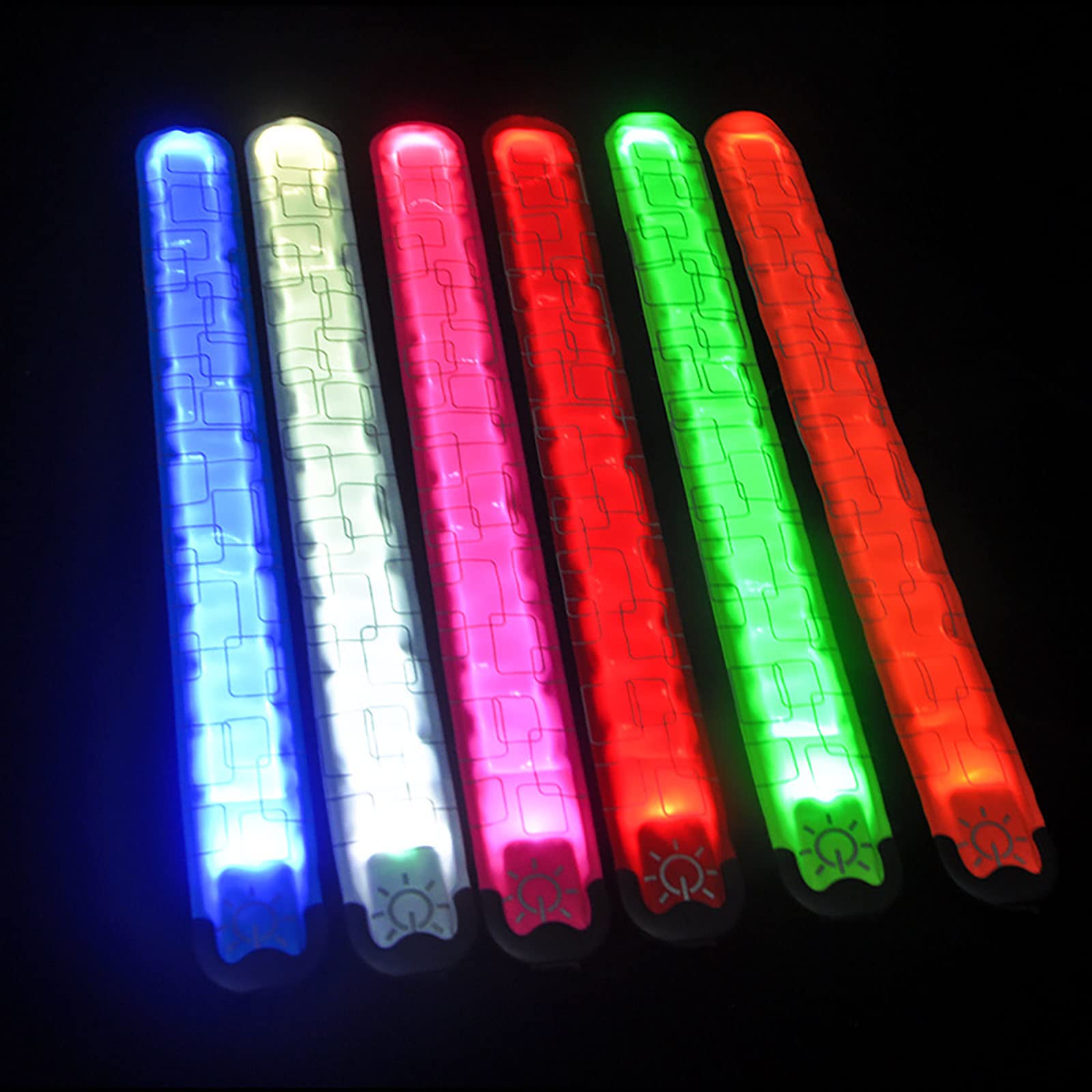 Rechargeable LED Glow Bracelets - Flashing Wristbands for Parties, Concerts, Sports & Safety | Waterproof Light Up Slap Bracelets for Adults, Kids & Pets | Perfect for Night Events, Raves, Halloween & Outdoor Activities