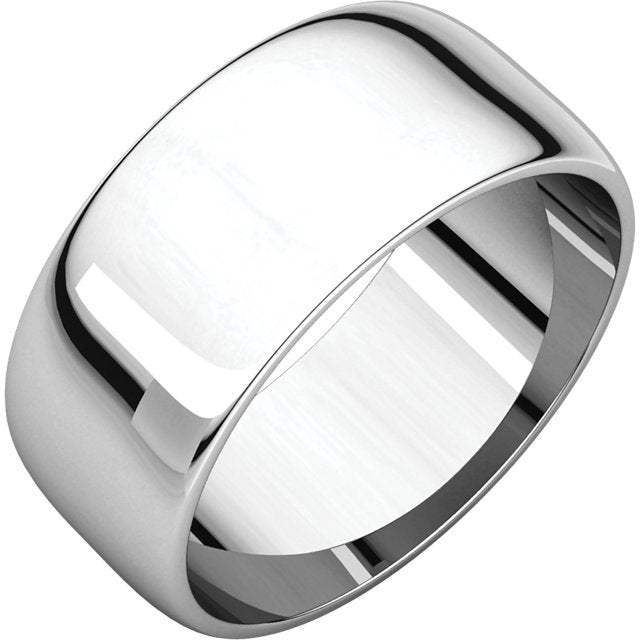 8mm Platinum Men's Lightweight Half Round Wedding Band Ring - Perfect for Engagement, Anniversary & Special Occasions