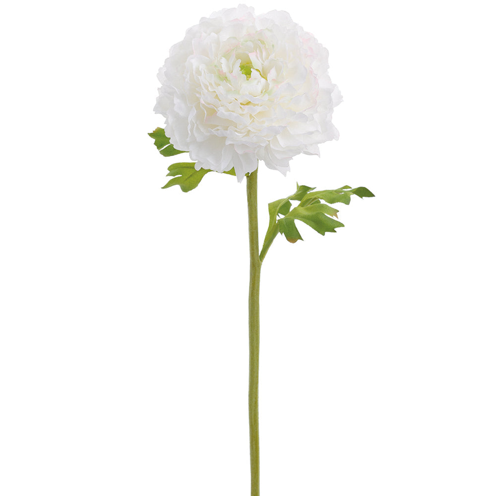 15 Real Touch Ranunculus Silk Flower Stems - White (Pack of 12) | Artificial Floral Arrangement for Wedding Centerpieces, Home Decor, Office & Event Decoration