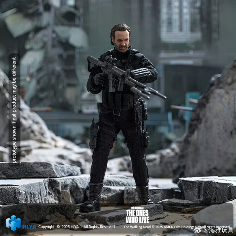 HIYA 16CM 1/12 Scale The Walking Dead: The Ones Who Lived Rick Grimes Action Figure - Highly Detailed Collectible Toy for Display & Role Play Scenes