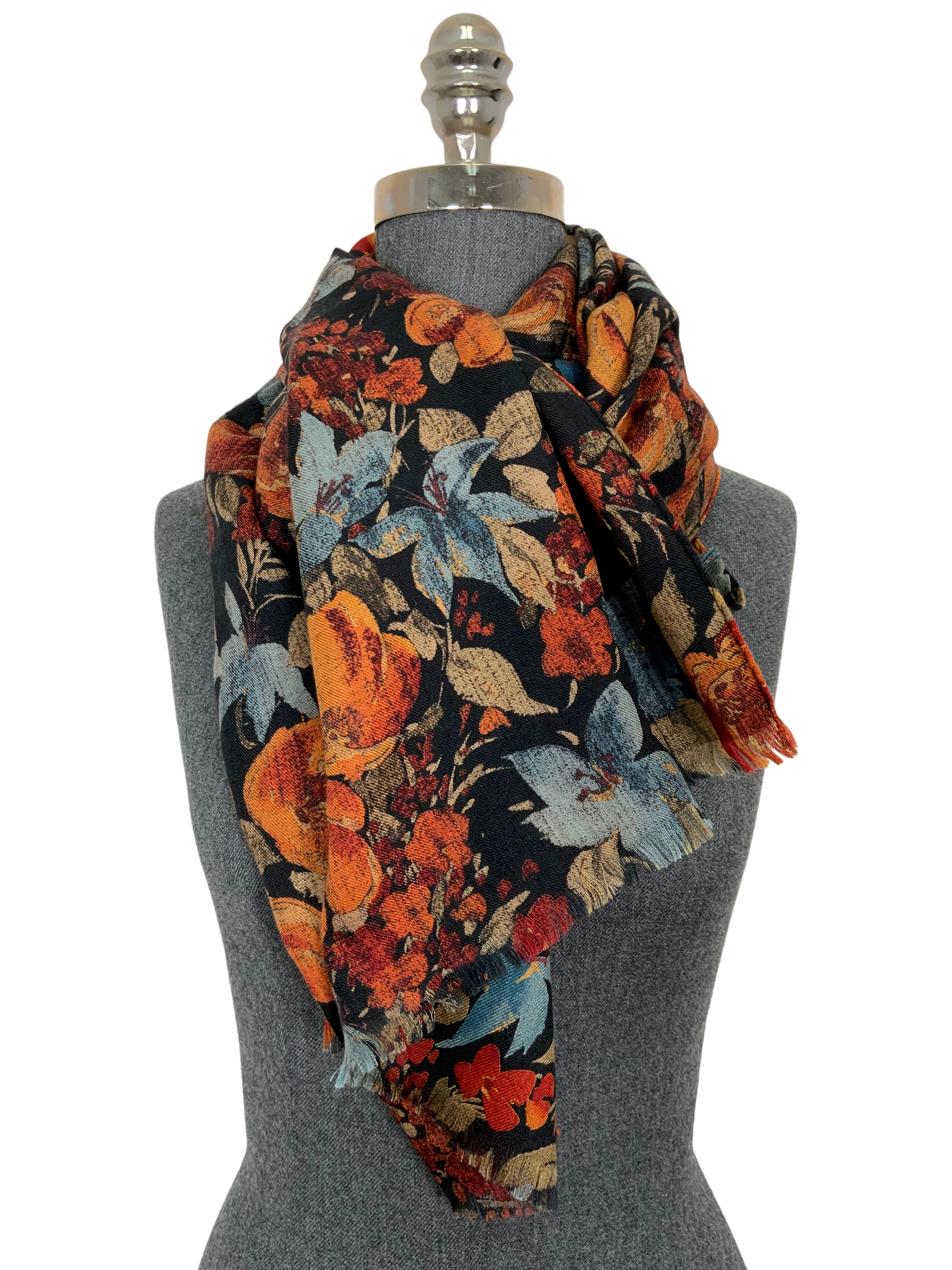 Luxury Loro Piana Cashmere Silk Scarf with Fringe Trim - Soft Oblong Winter Shawl for Women & Men - Perfect for Office, Travel and Special Occasions