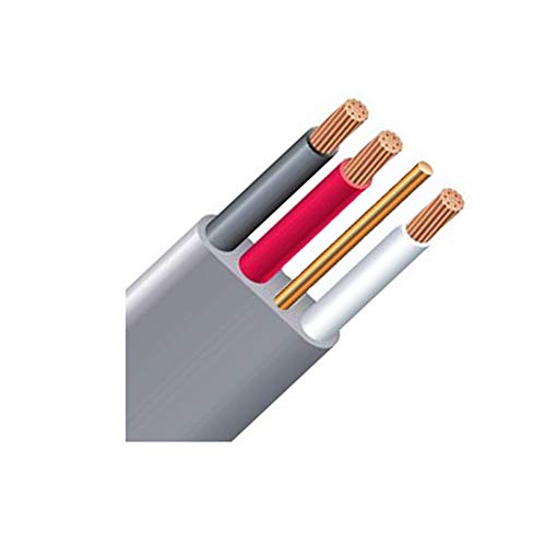 6/3 UF-B x 30' Underground Feeder Electrical Cable - Direct Burial, Outdoor & Indoor Use for Residential & Commercial Wiring Projects