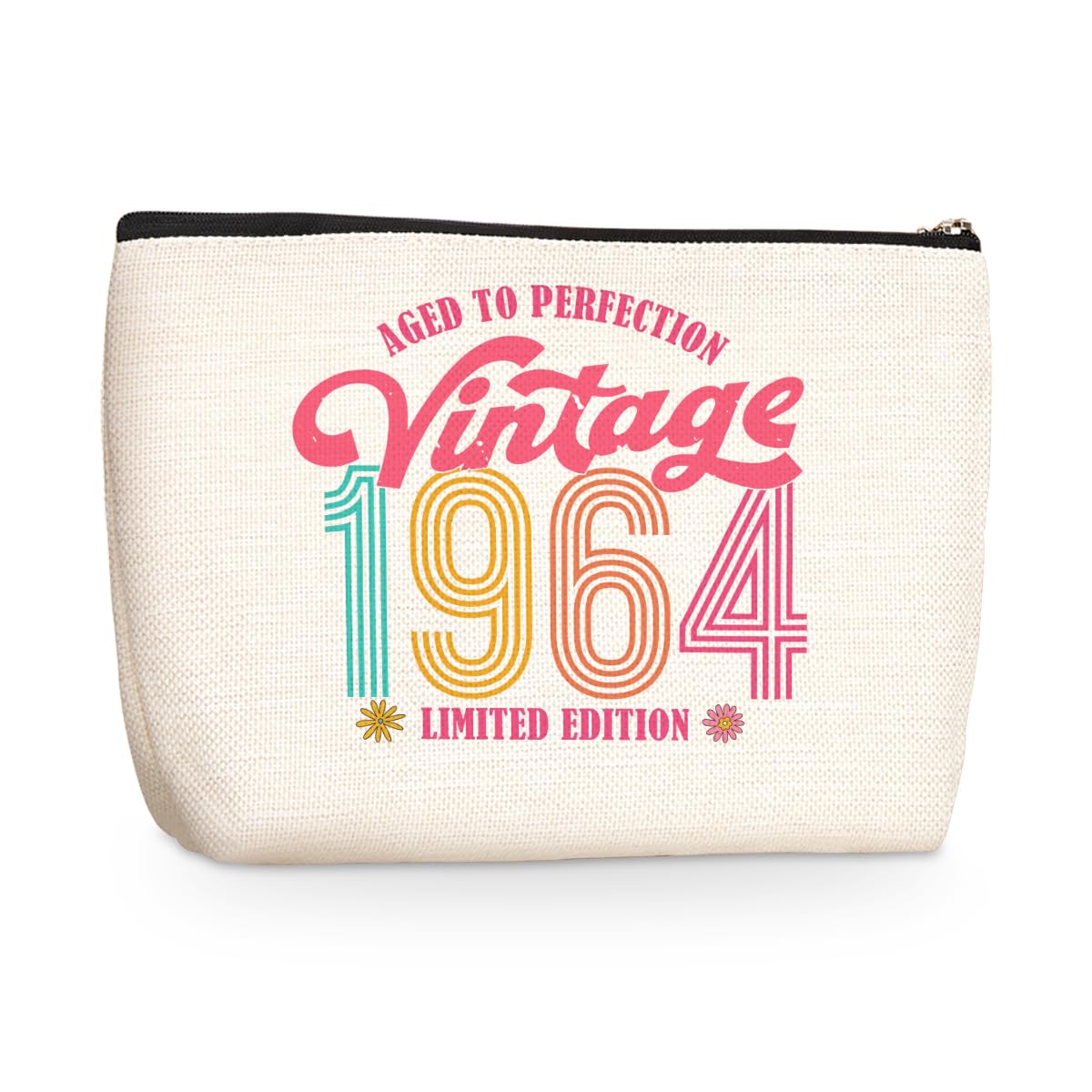 60th Birthday Makeup Bag for Women - Travel Cosmetic Pouch for Mom, Grandma & Friends - Perfect Gift for Anniversary & Celebrations
