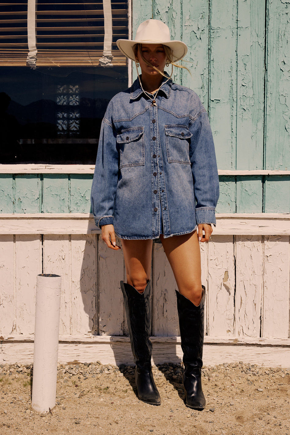 Hadid Denim Jacket for Women - Vintage Washed Denim Jacket with Button Front & Chest Pockets | Perfect for Casual Outfits, Street Style & Layering in Fall/Spring