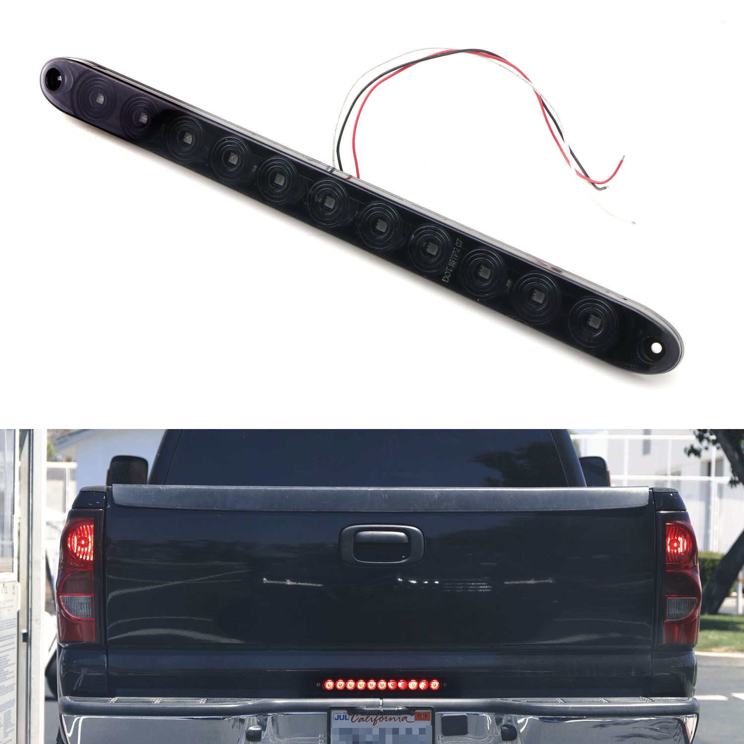15 Inch Red LED Truck Trailer Tailgate Light Bar - Brake Turn Signal ID Light for Semi Trailers | Durable Waterproof Design for Long-Haul Trucking & Heavy-Duty Use