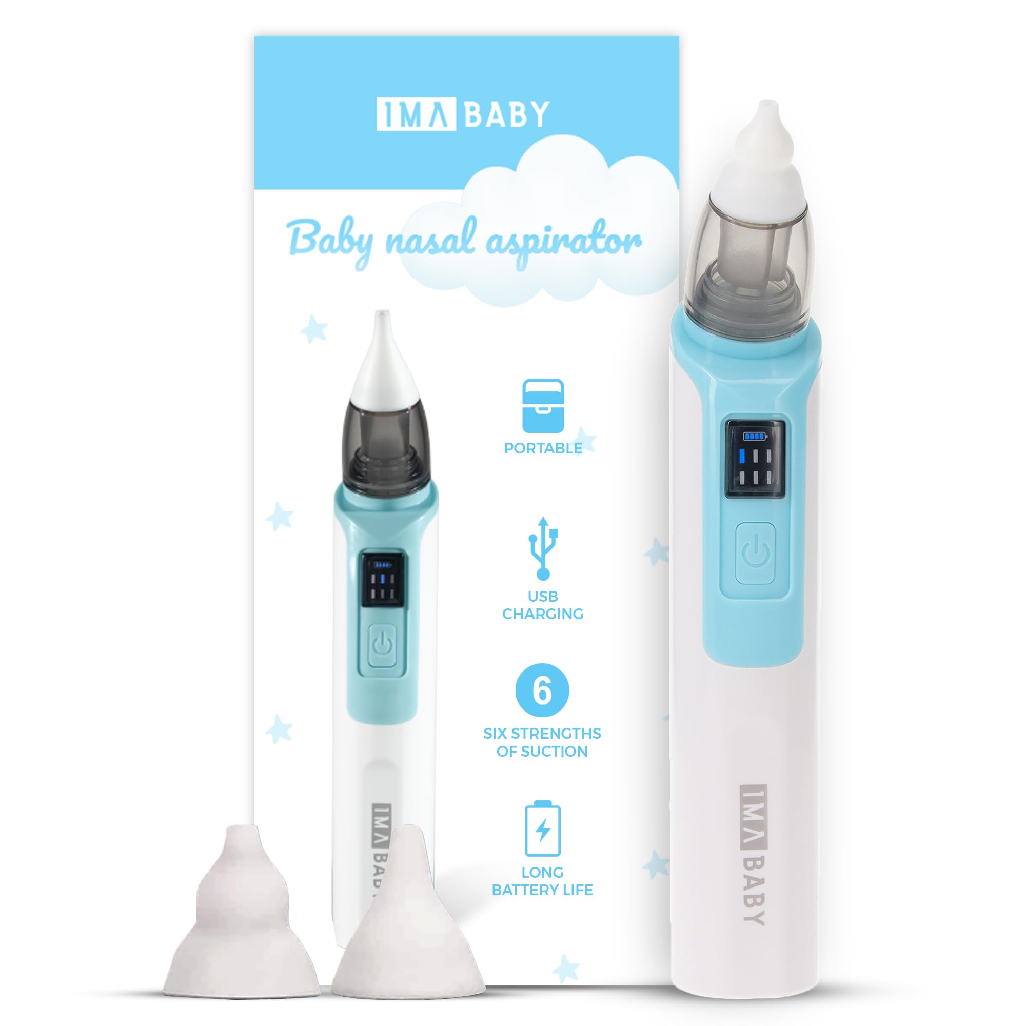 Electric Baby Nasal Aspirator - 6 Suction Levels, USB Rechargeable | Safe Nose Cleaning for Newborns & Infants at Home